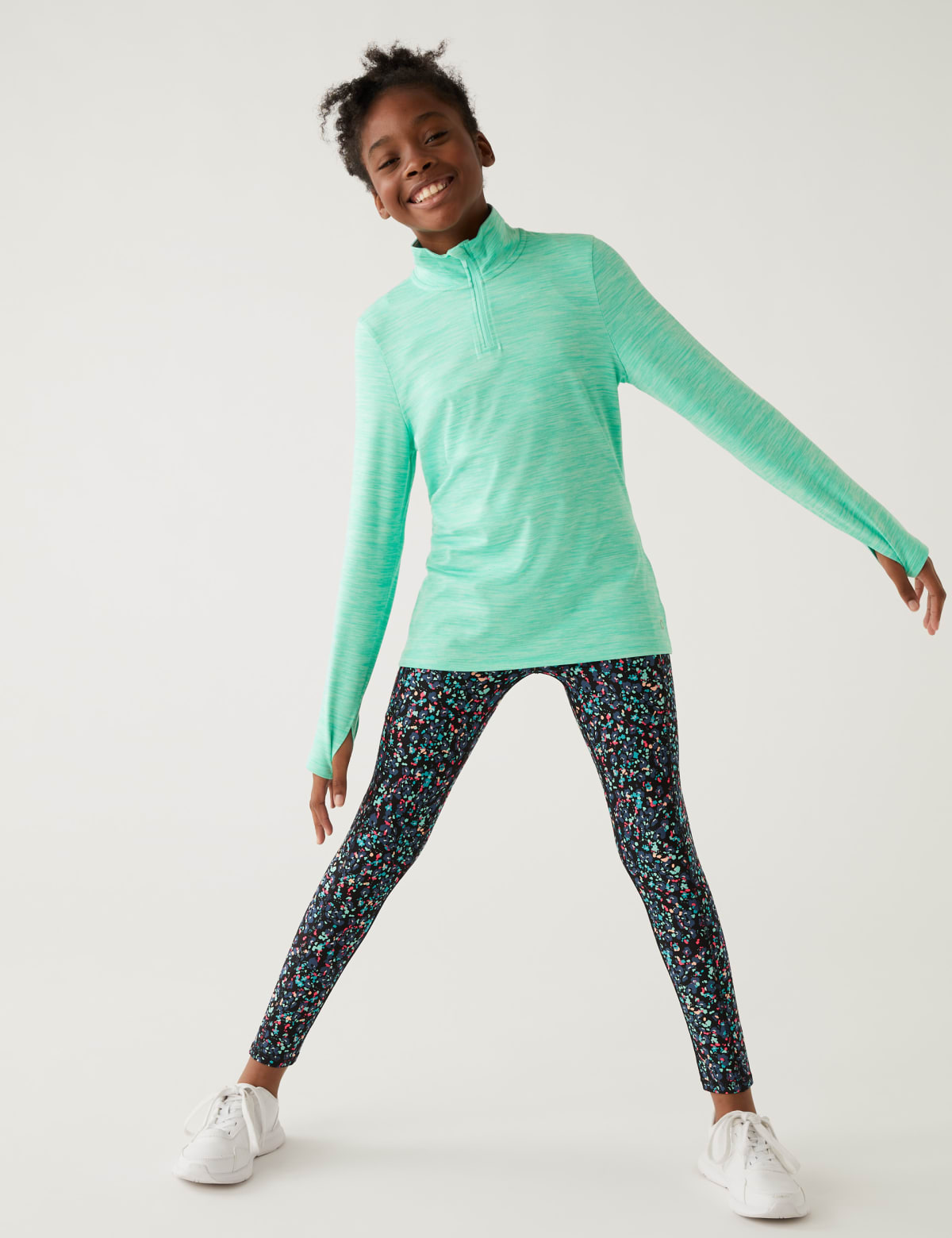 

Marks & Spencer Half Zip Sports Top (GIRLS, MINT, 11-12)