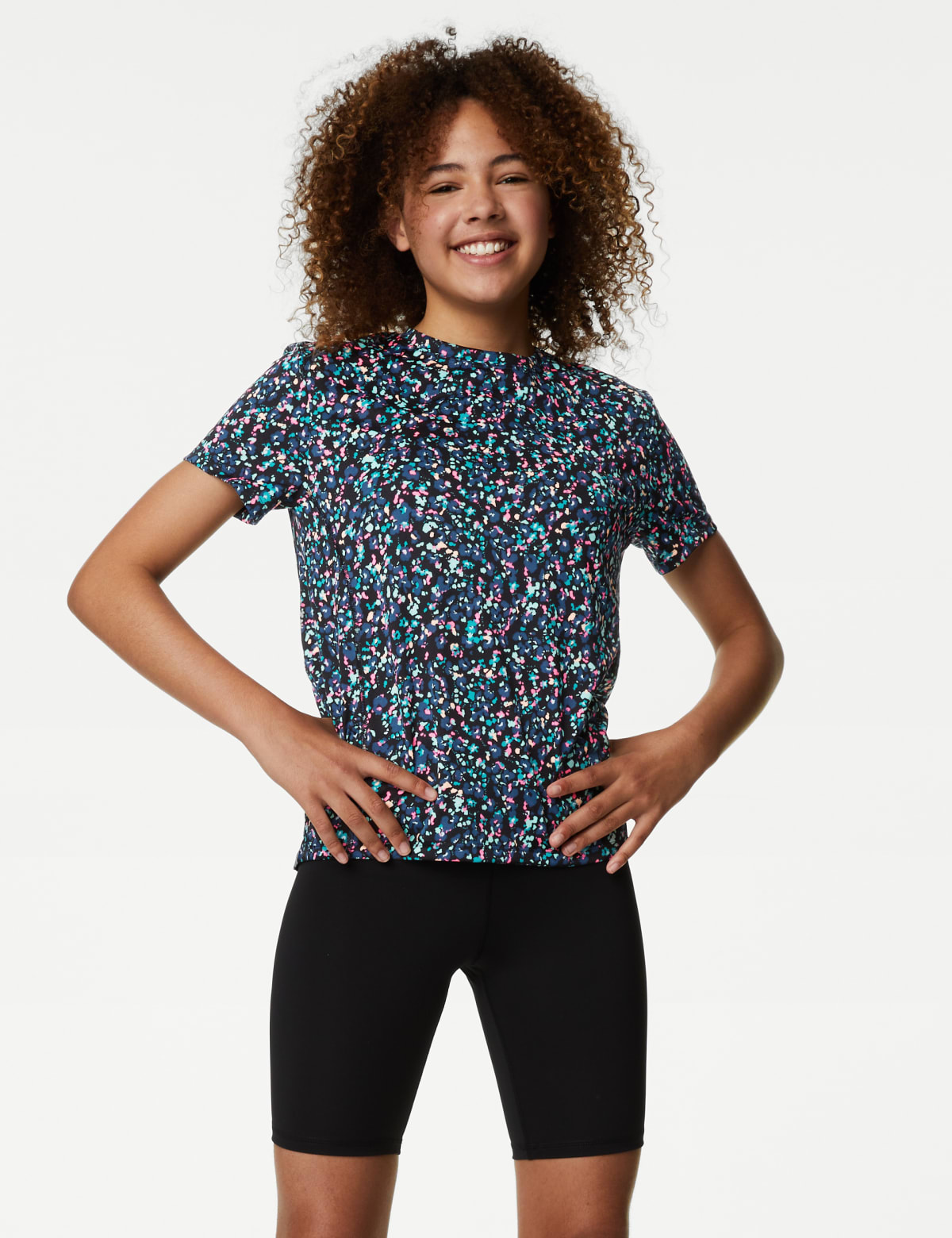 

Marks & Spencer Printed Sports T-Shirt (GIRLS, BLACK MIX, 13-14)