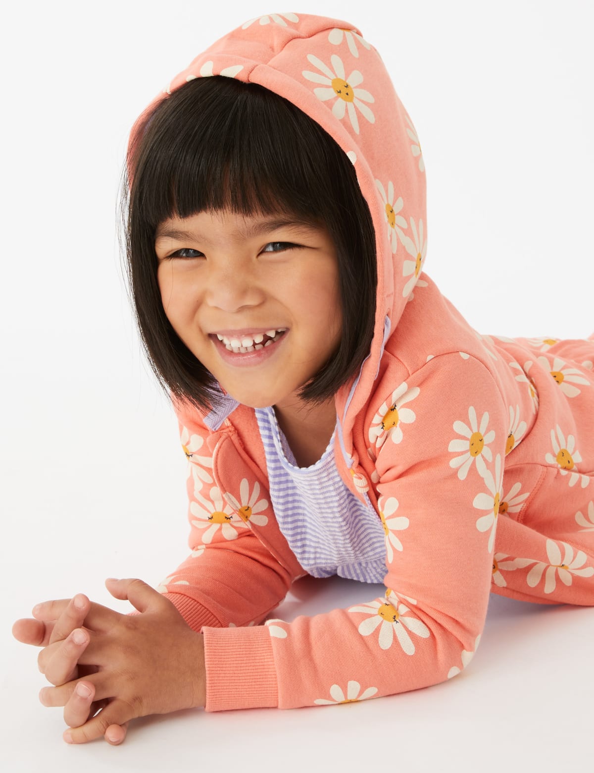 

Marks & Spencer Cotton Rich Daisy Hoodie (2-7 Yrs) (GIRLS, CORAL, 3-4 Y)