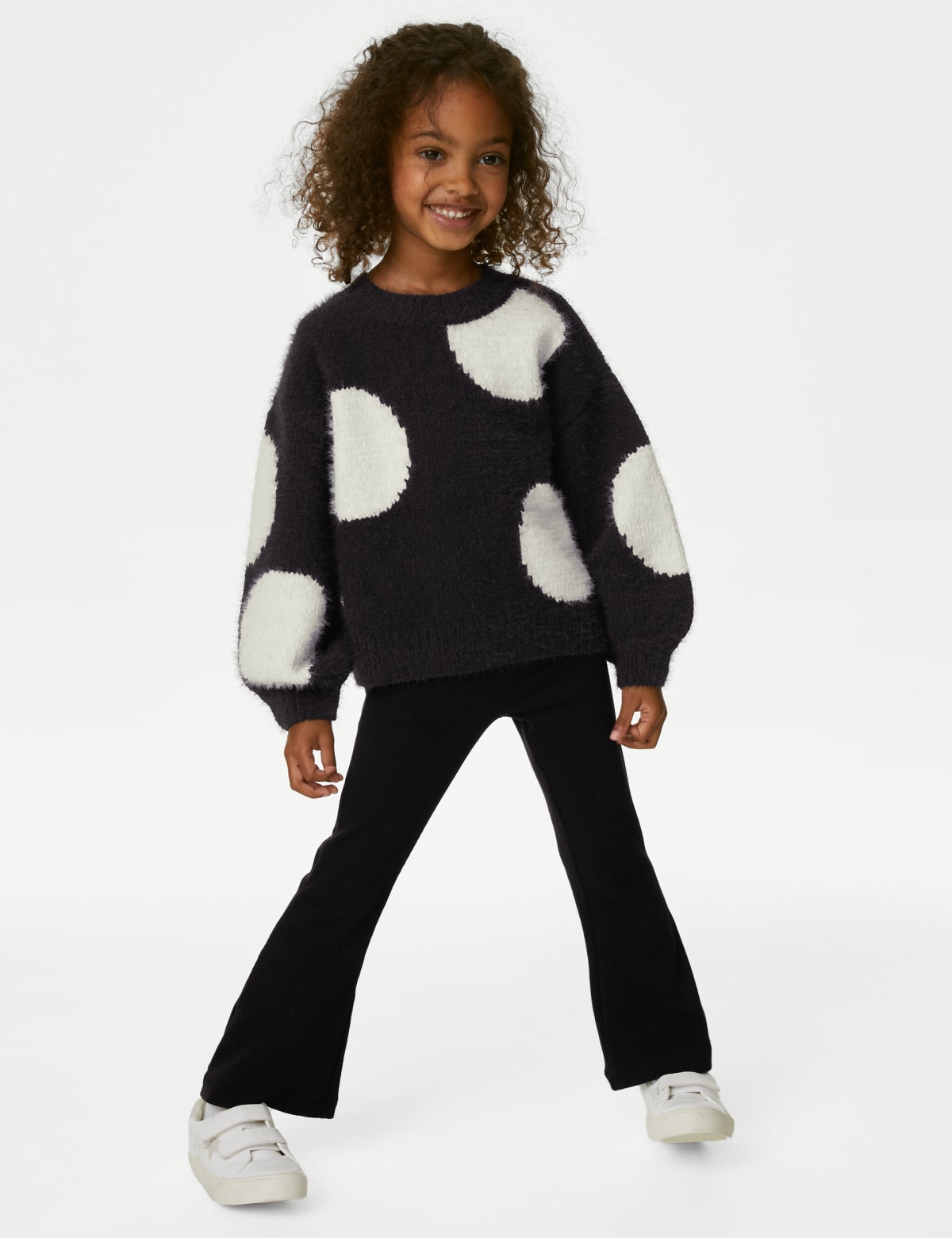 

Marks & Spencer Knitted Spotted Jumper (2-8 Yrs) (GIRLS, CARBON, 4-5 Y)