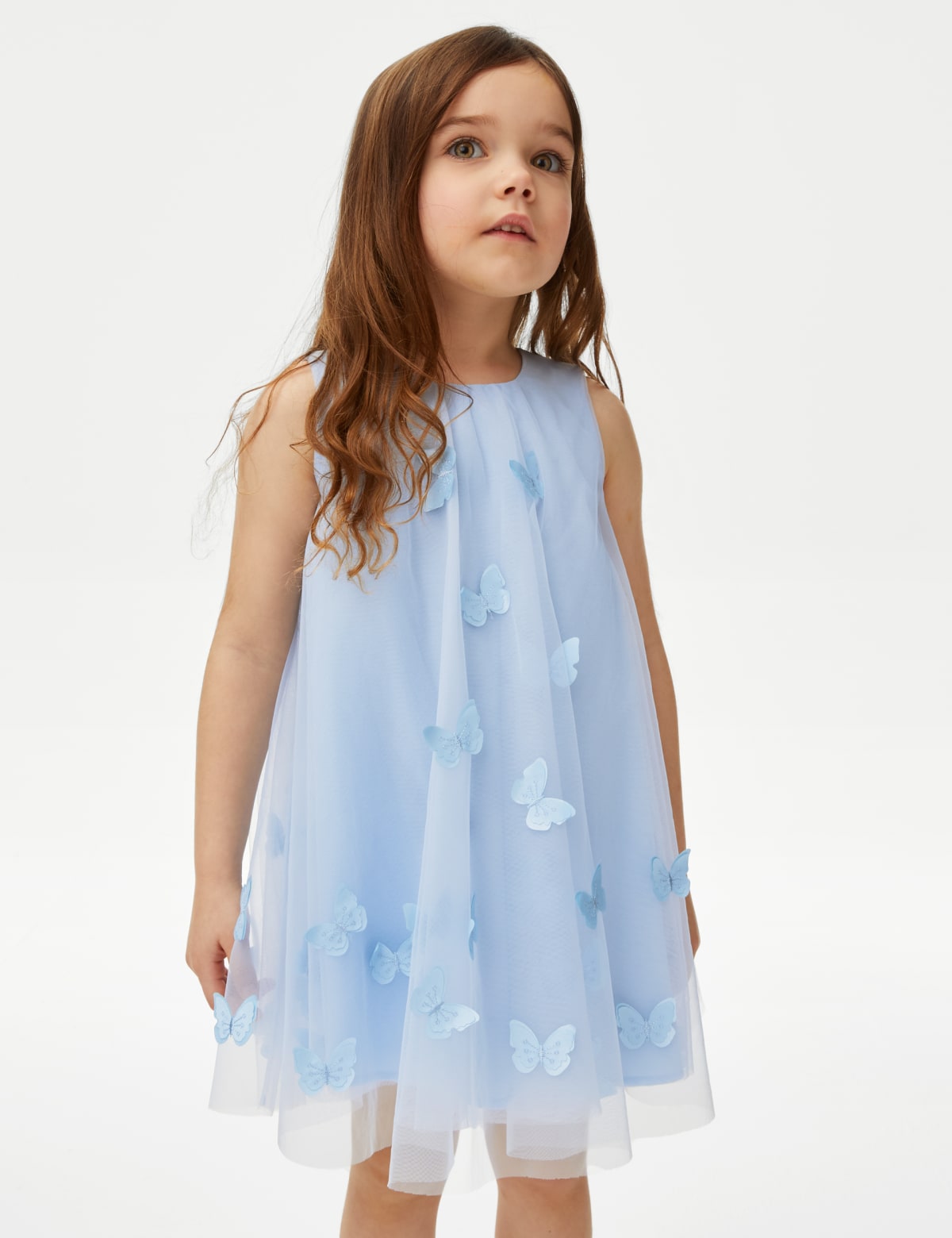 

Marks & Spencer Butterfly Applique Dress (2-7 Yrs) (GIRLS, ICE BLUE, 5-6 Y)