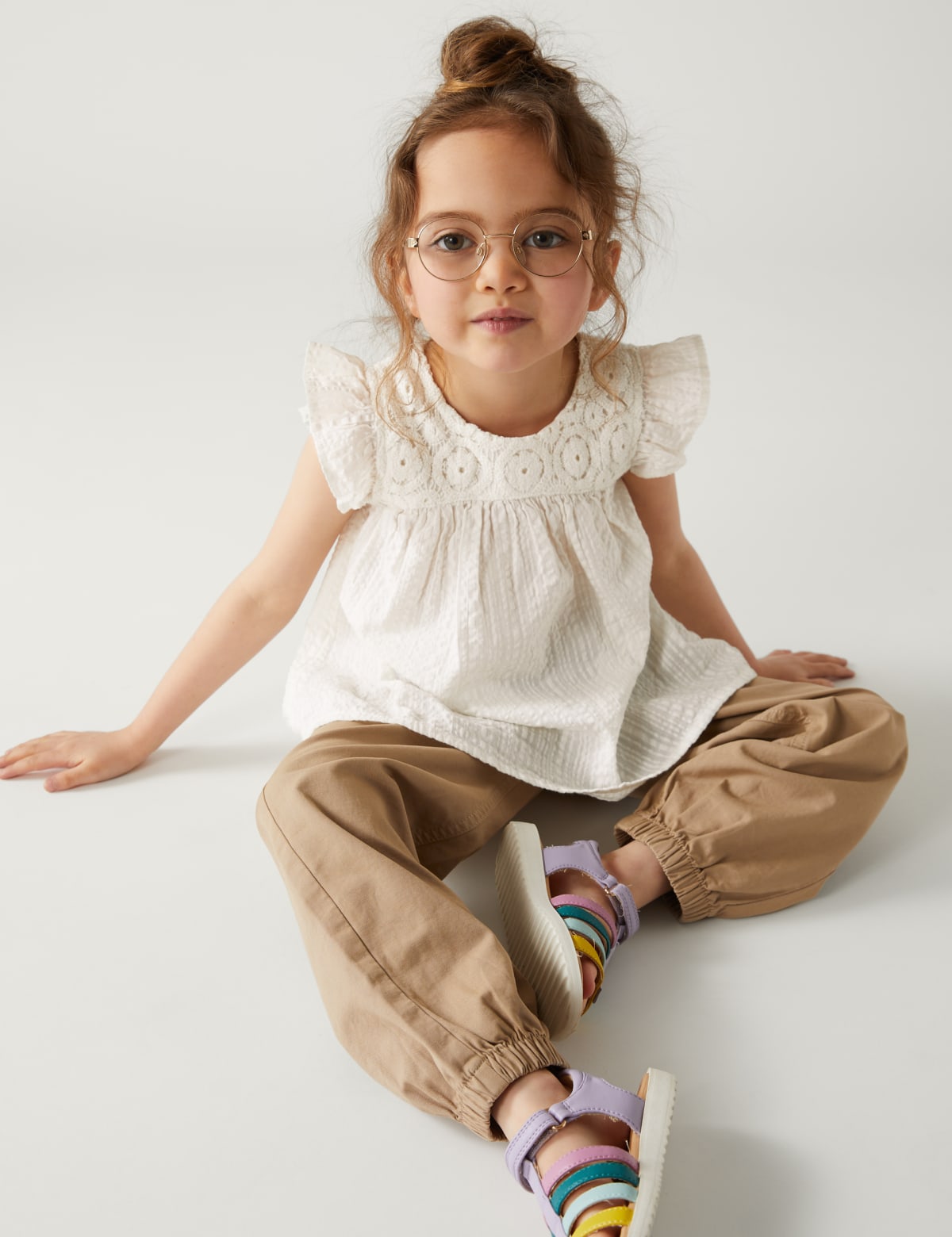 

Marks & Spencer Pure Cotton Textured Top (GIRLS, IVORY, 3-4 Y)
