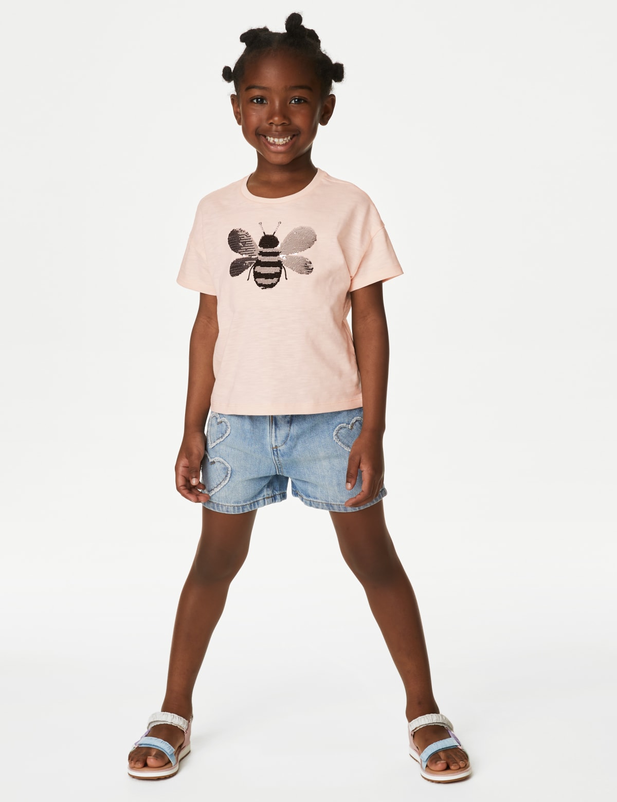 

Marks & Spencer Pure Cotton Sequin Bee T-Shirt (2-8 Yrs) (GIRLS, LIGHT PEACH, 4-5 Y)