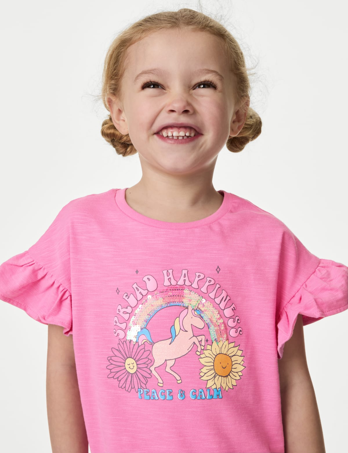 

Marks & Spencer Pure Cotton Sequin T-shirt (2-8 Yrs) (GIRLS, PINK, 4-5 Y)