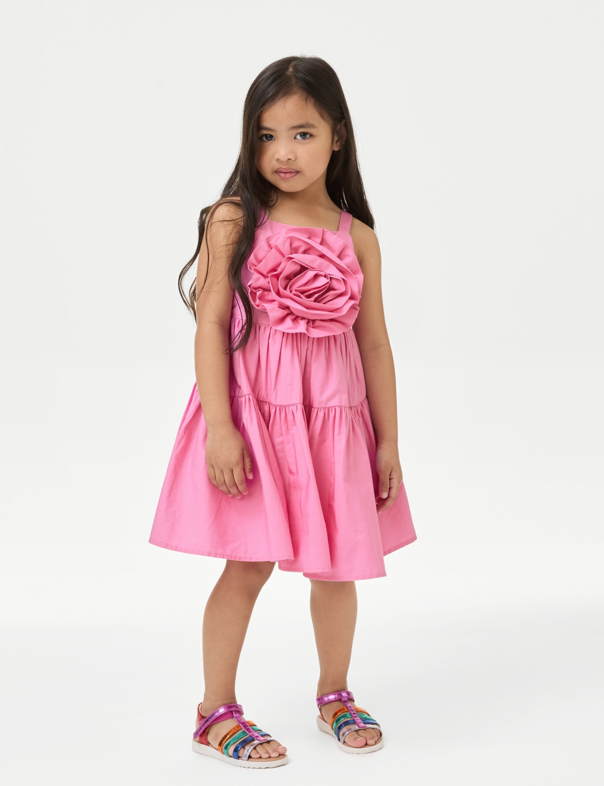 

Marks & Spencer Pure Cotton Rosette Dress (2-8 Yrs) (GIRLS, PINK, 2-3 Y)