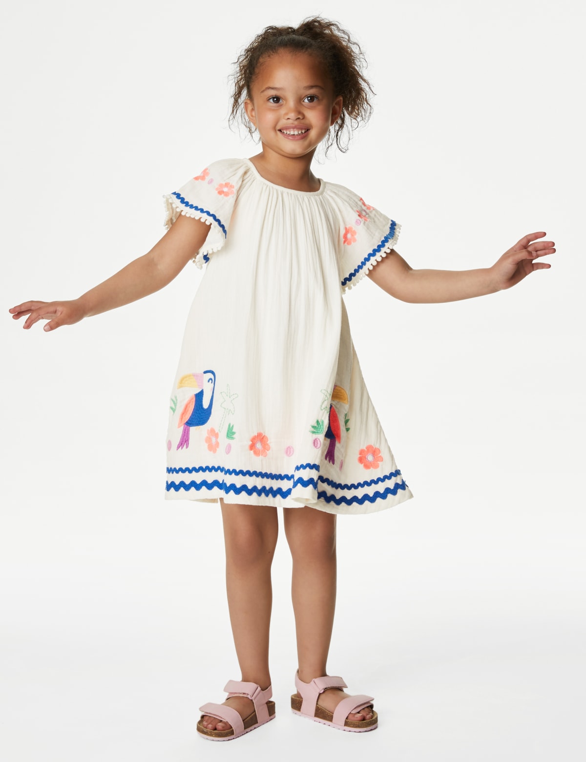 

Marks & Spencer Pure Cotton Toucan Dress (2-8 Yrs) (GIRLS, IVORY MIX, 2-3 Y)