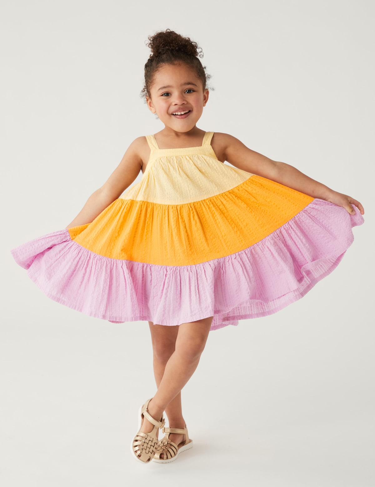 

Marks & Spencer Pure Cotton Colour Block Dress (GIRLS, MULTI, 2-3 Y)