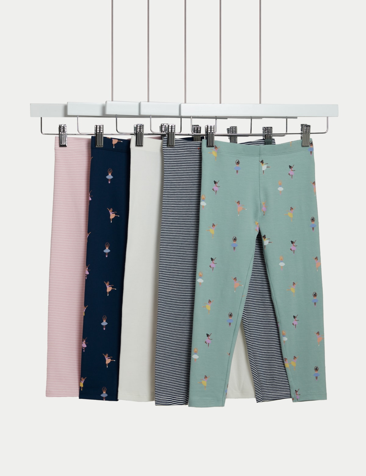 

Marks & Spencer 5pk Cotton Rich Ballet Leggings (2-8 Yrs) (GIRLS, CREAM, 5-6 Y)