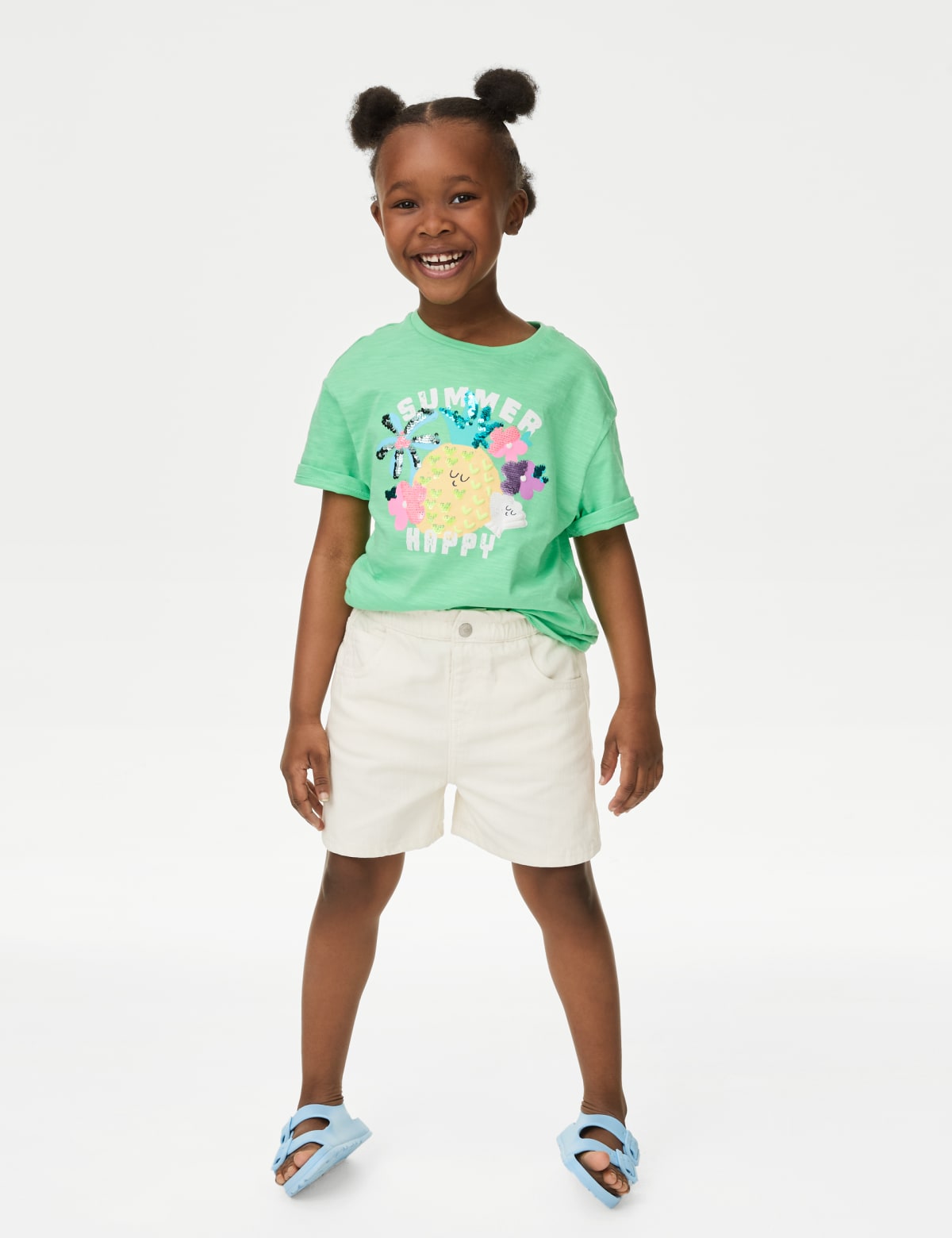 

Marks & Spencer Denim Shorts (2-8 Yrs) (GIRLS, ECRU, 4-5 Y)