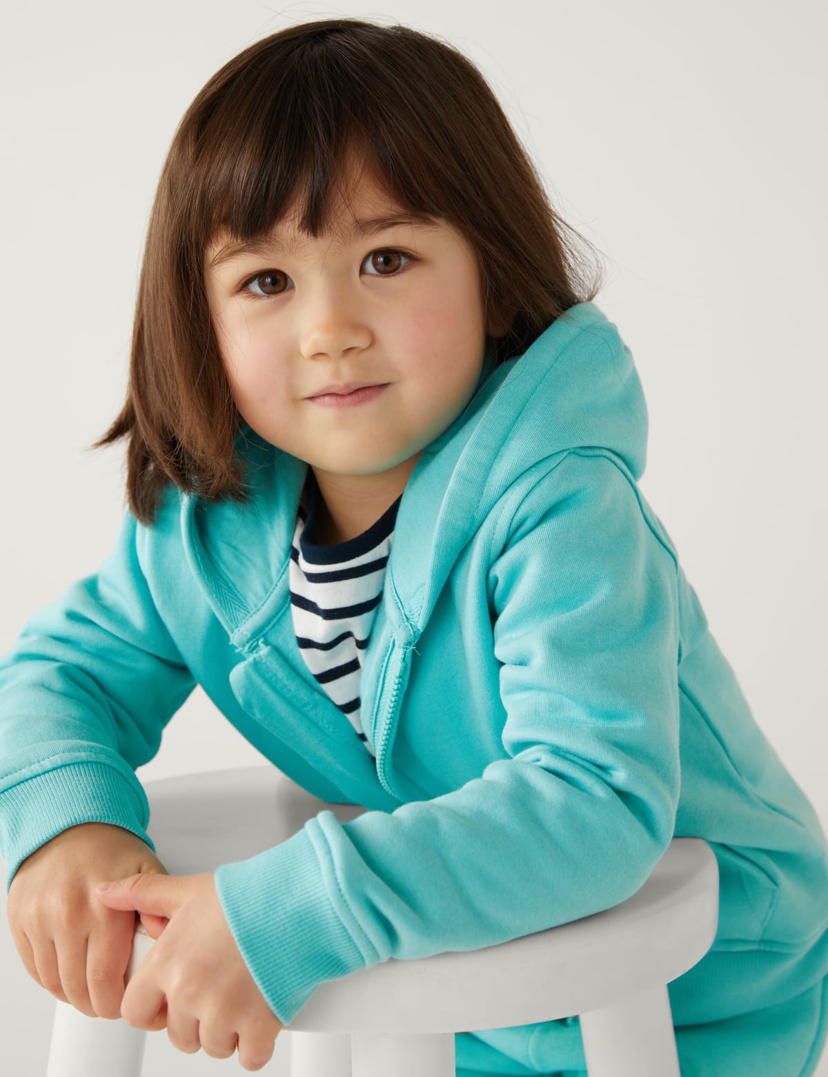 

Marks & Spencer Cotton Rich Zip Hoodie (2-8 Yrs) (GIRLS, AQUA, 2-3 Y)