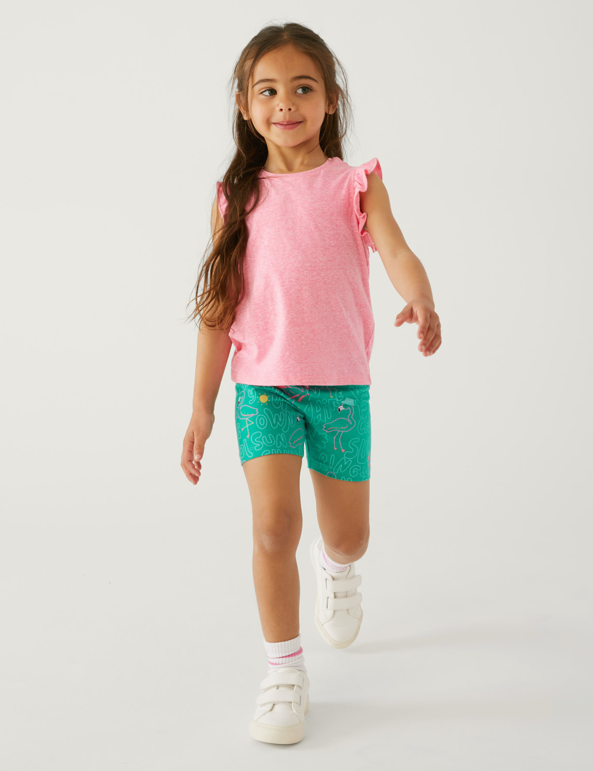 

Marks & Spencer Cotton Rich Flamingo Print Cycling Shorts (GIRLS, GREEN, 2-3 Y)