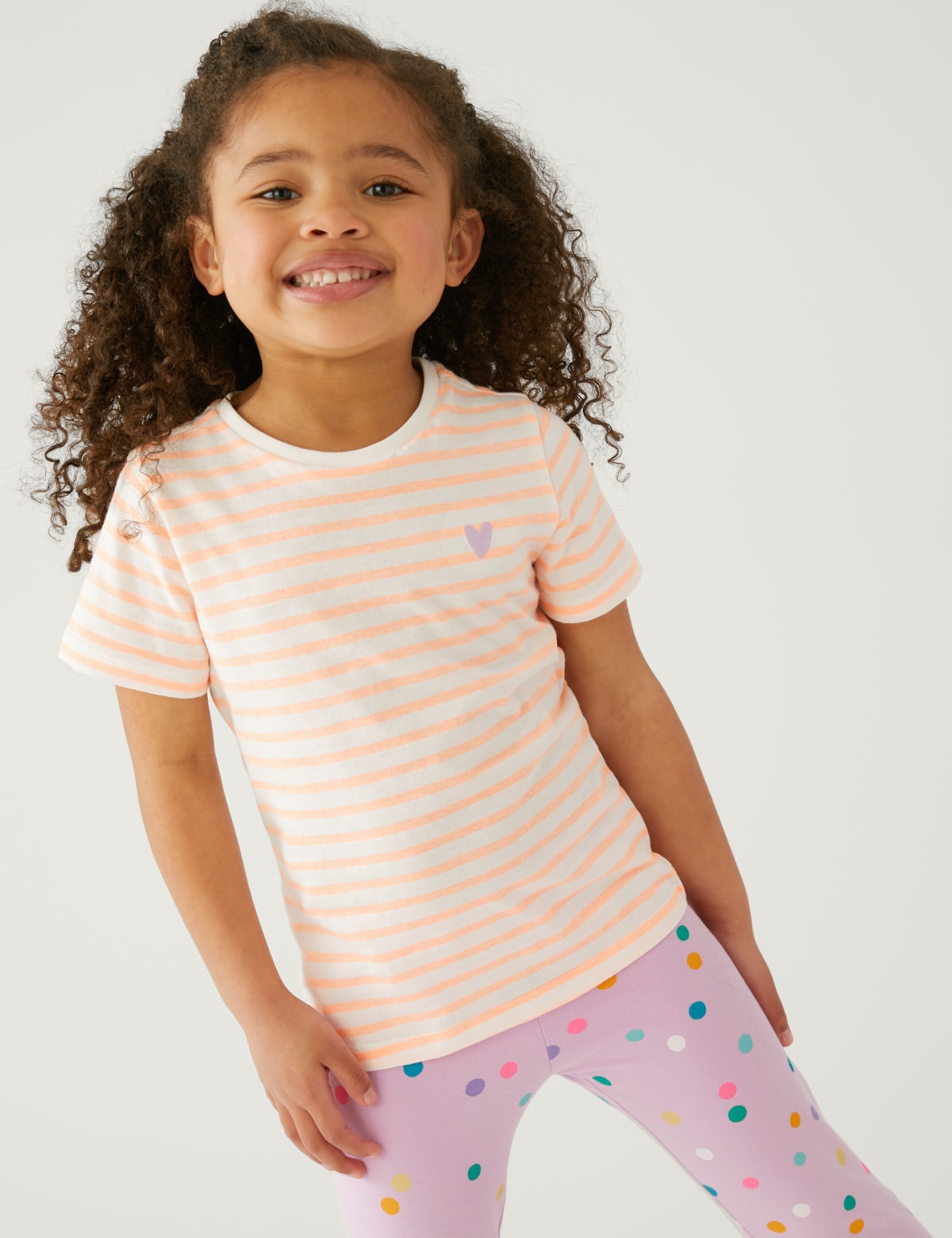 

Marks & Spencer Cotton Rich Striped T-Shirt (GIRLS, CORAL MIX, 3-4 Y)