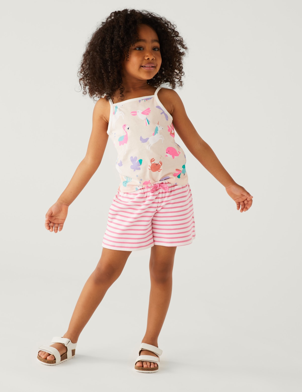 

Marks & Spencer Pure Cotton Striped Shorts (2-8 Yrs) (GIRLS, PINK, 4-5 Y)