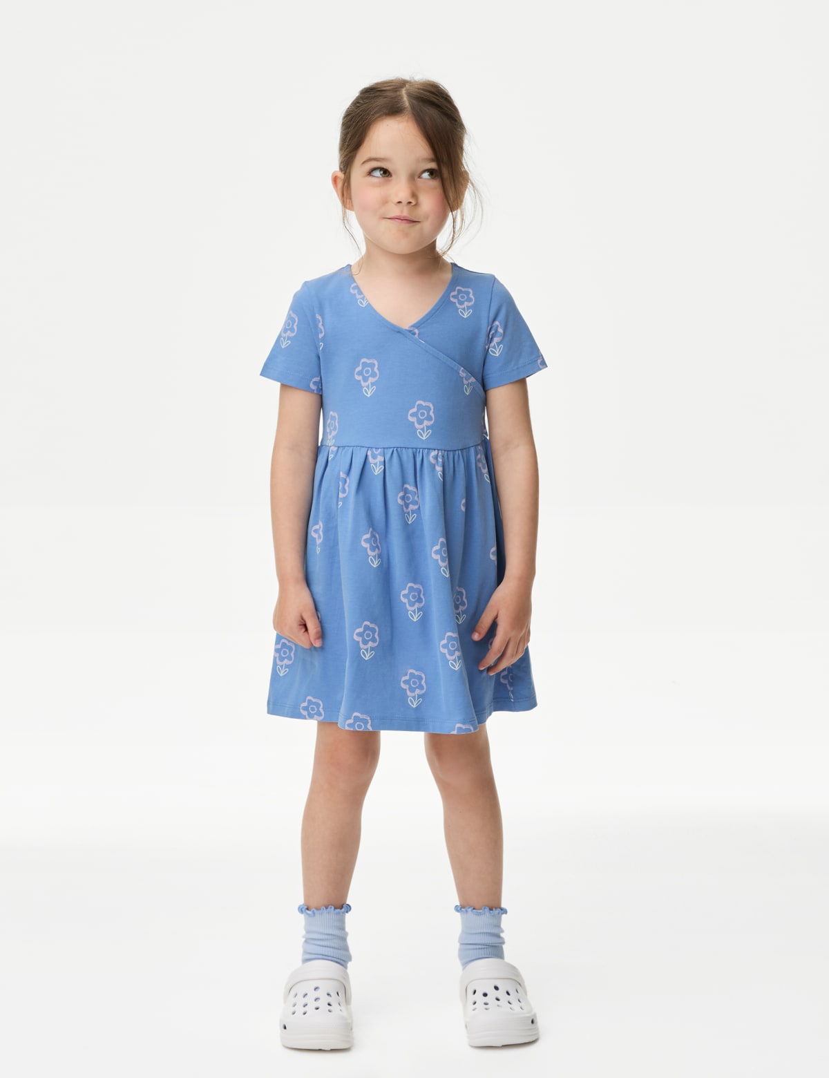 

Marks & Spencer Pure Cotton Printed Dress (2-8 Yrs) (GIRLS, BLUE, 5-6 Y)
