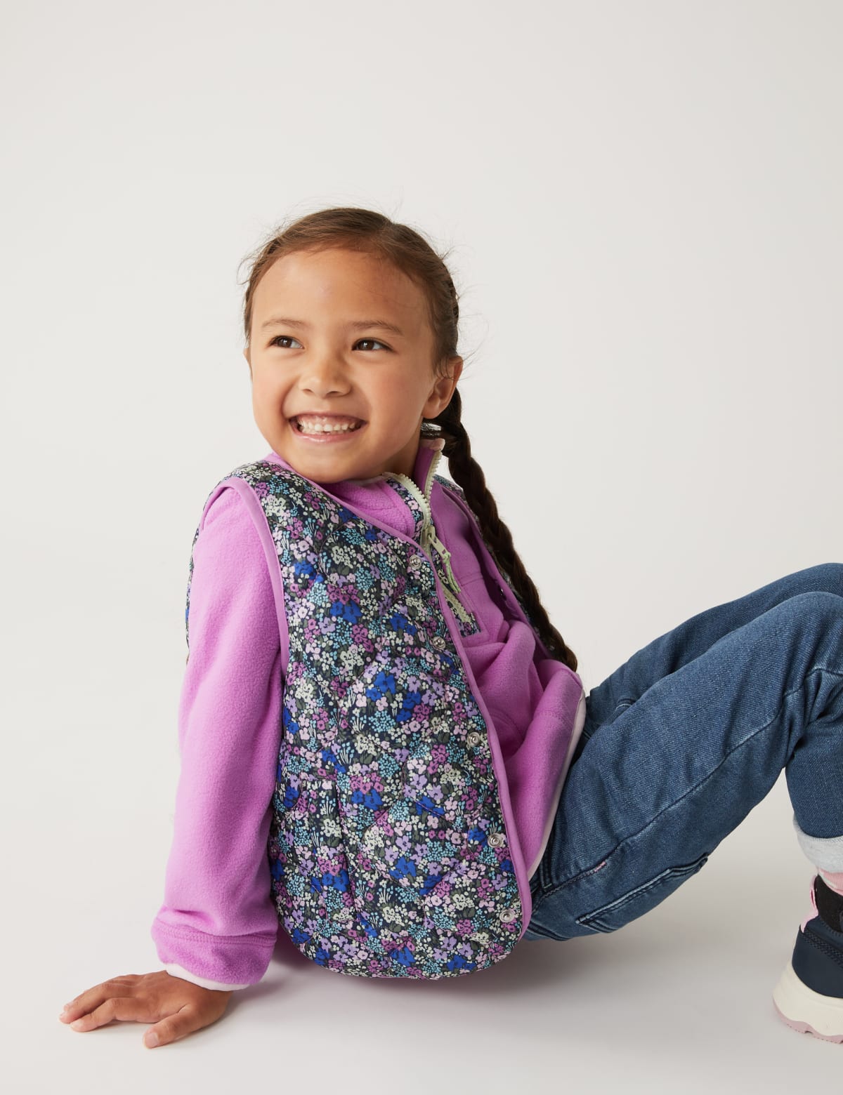 

Marks & Spencer Floral Padded Gilet (GIRLS, PURPLE, 3-4 Y)