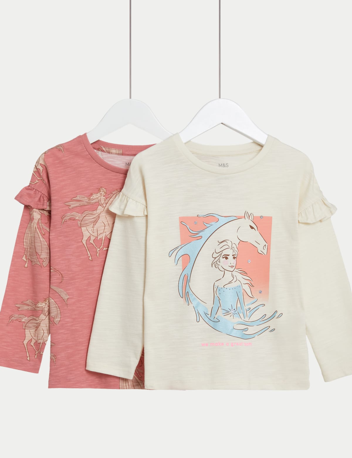 

Marks & Spencer 2pk Pure Cotton Disney Frozen™ Tops (2-10 Yrs) (GIRLS, PINK MIX, 3-4 Y)