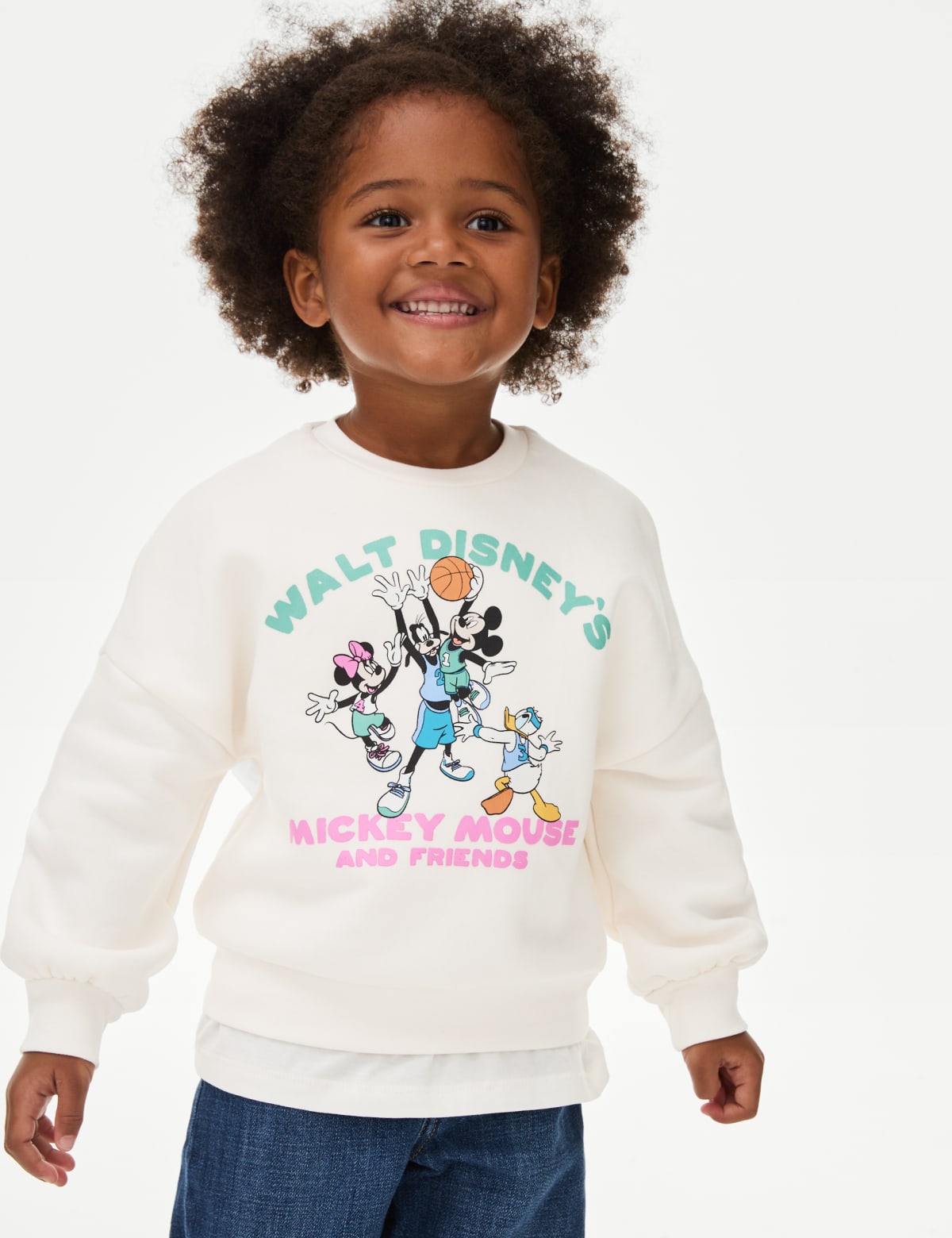 

Marks & Spencer Cotton Rich Mickey Mouse™ Sweatshirt (2-8 Yrs) (GIRLS, ECRU MIX, 4-5 Y)