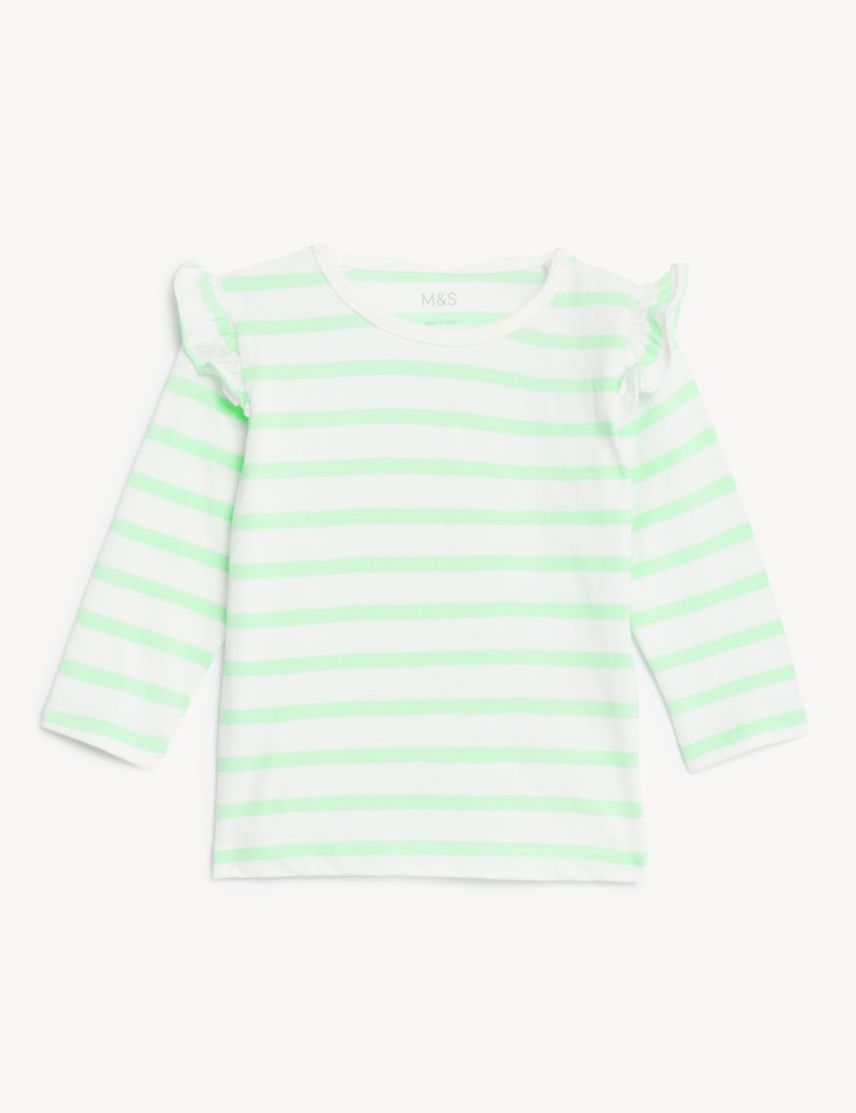

Marks & Spencer Pure Cotton Frill Top (GIRLS, GREEN MIX, 12-18)