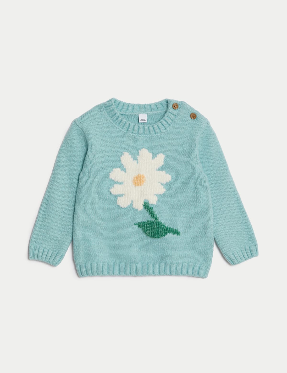 

Marks & Spencer Cotton Rich Floral Jumper (0-3 Yrs) (GIRLS, TEAL, 6-9 M)