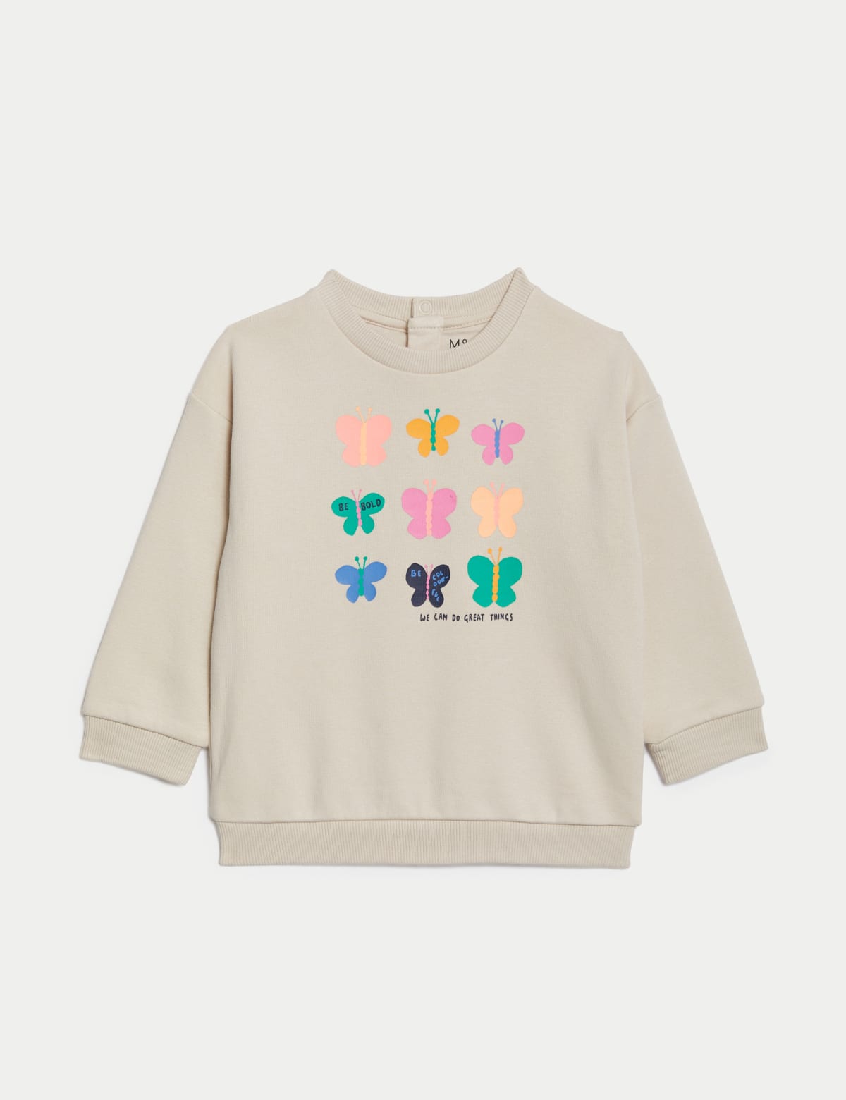 

Marks & Spencer Cotton Rich Butterfly Print Sweatshirt (0-3 Yrs) (GIRLS, CALICO MIX, 12-18)