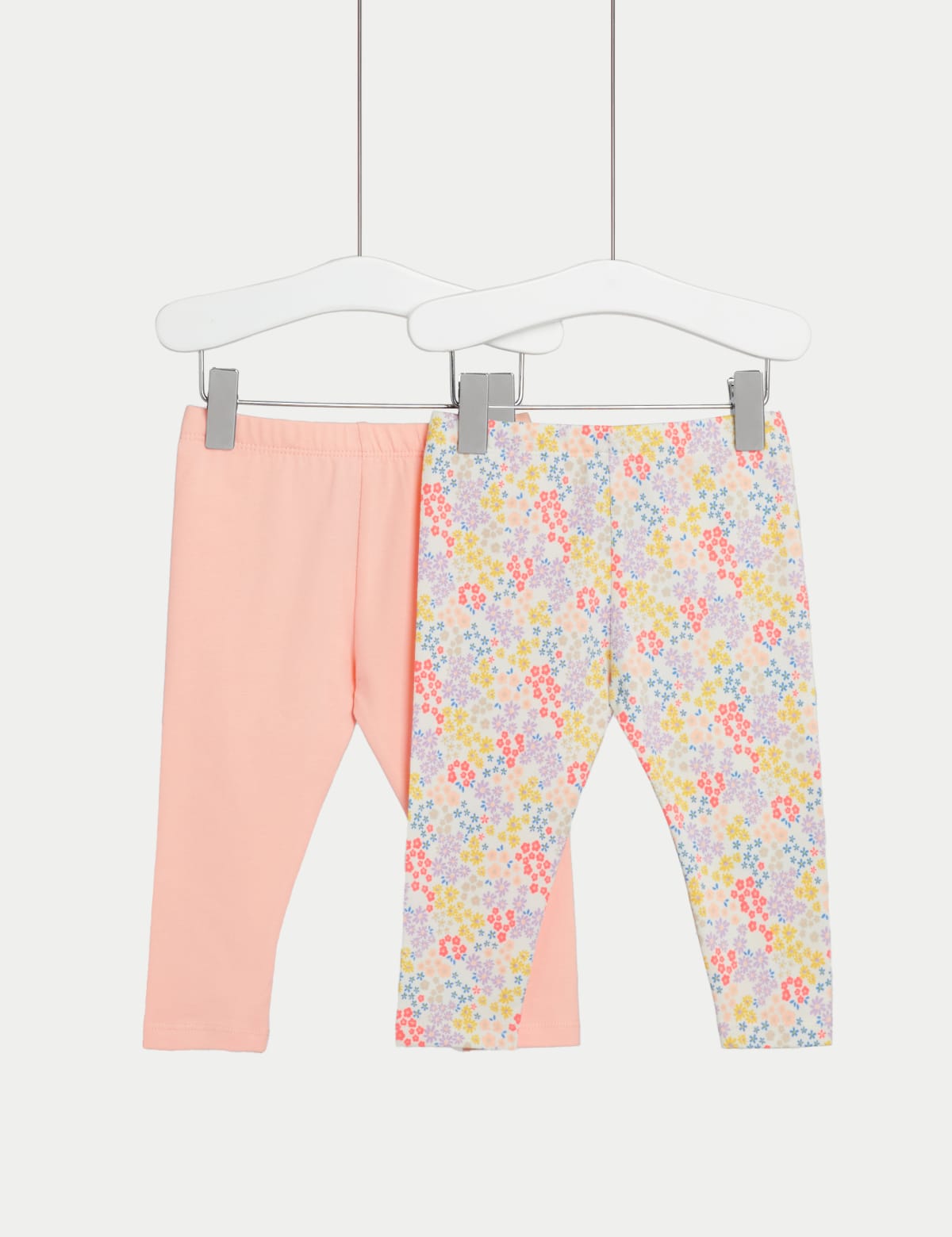 

Marks & Spencer 2pk Cotton Rich Floral & Plain Leggings (0-3 Yrs) (GIRLS, MULTI, 12-18)