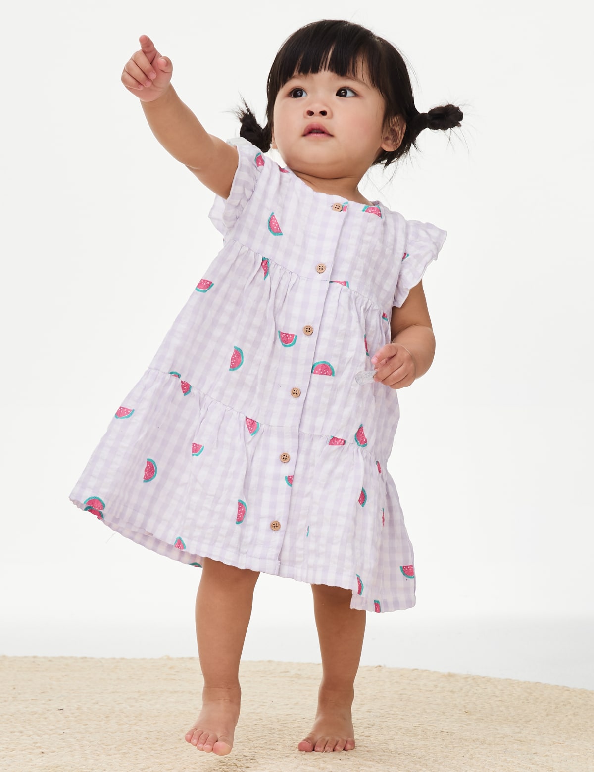 

Marks & Spencer Pure Cotton Watermelon Dress (0-3 Yrs) (GIRLS, LILAC MIX, 9-12M)