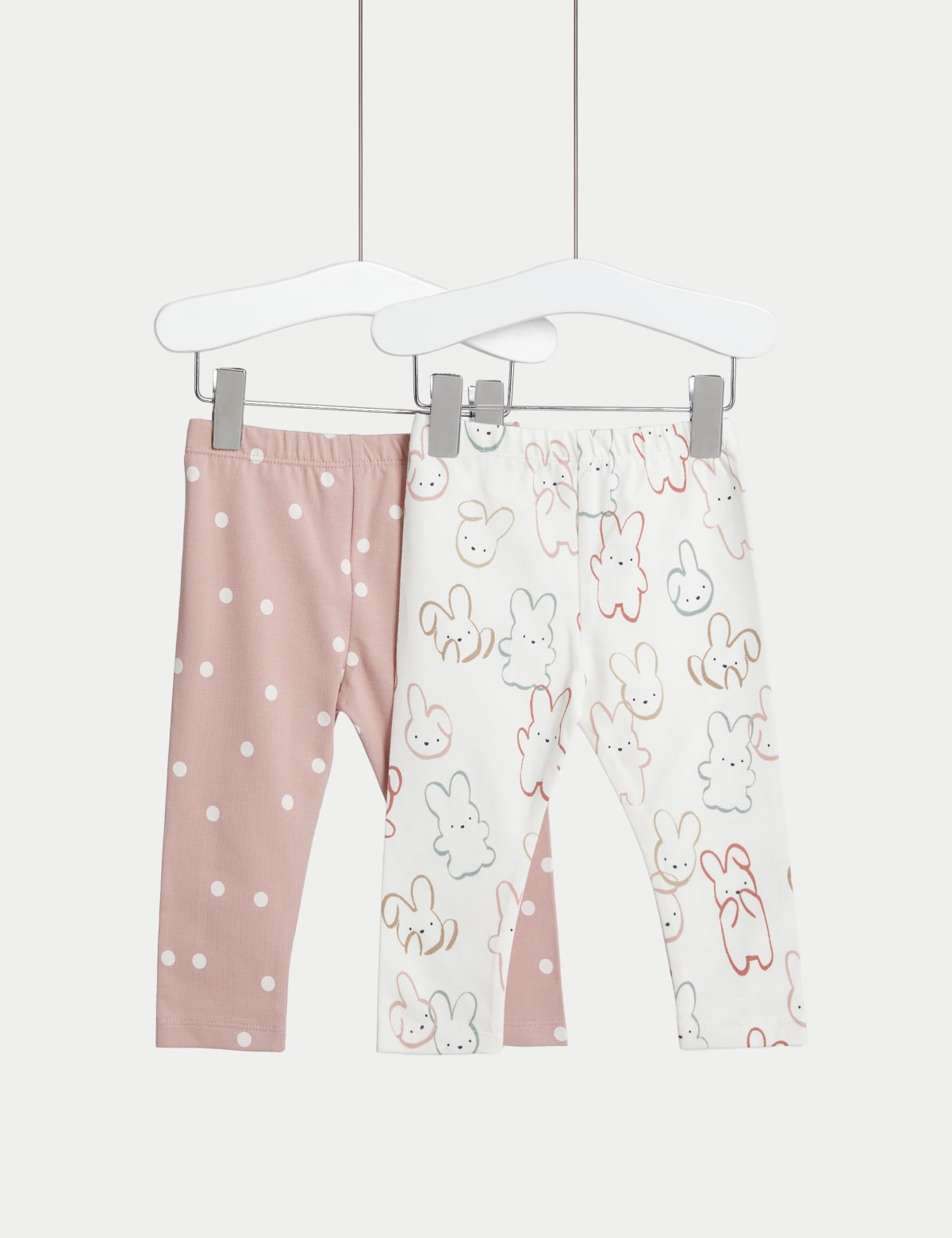 

Marks & Spencer 2pk Cotton Rich Printed Leggings (0-3 Yrs) (GIRLS, MULTI, 9-12M)