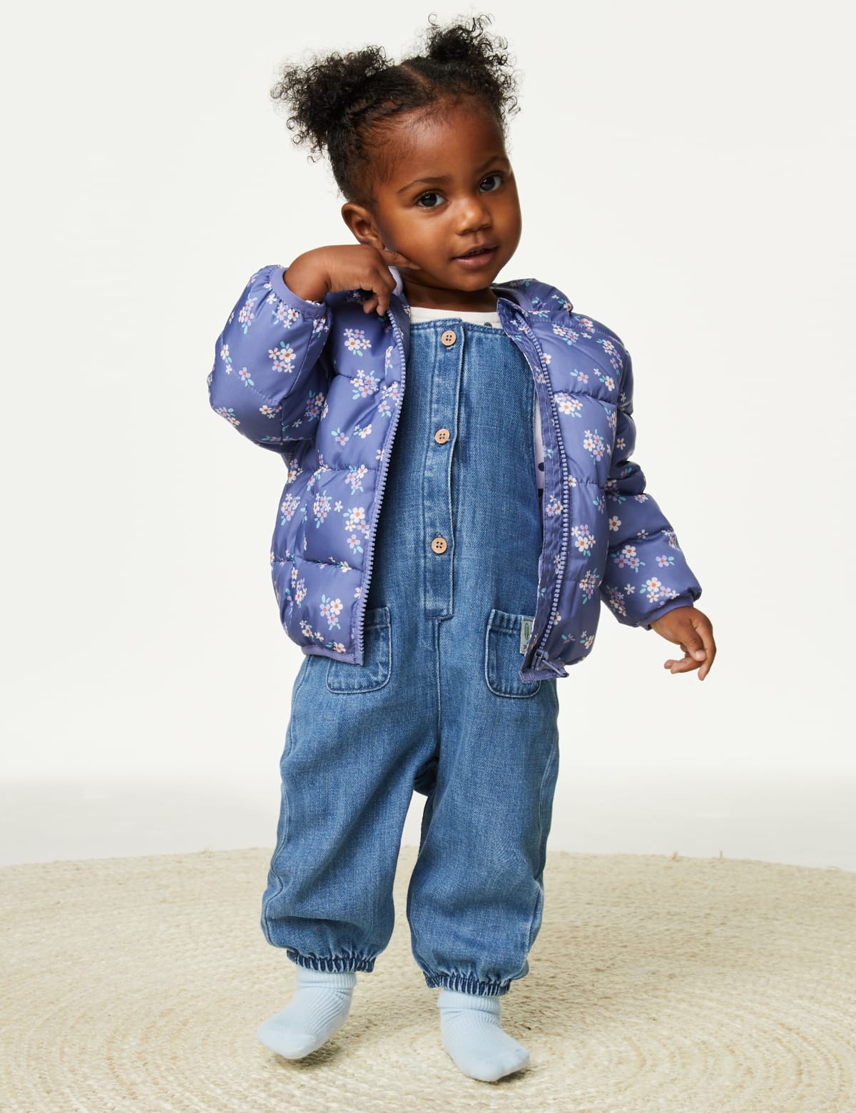 

Marks & Spencer Floral Coat - (0-3 yrs) (GIRLS, NAVY MIX, 6-9 M)