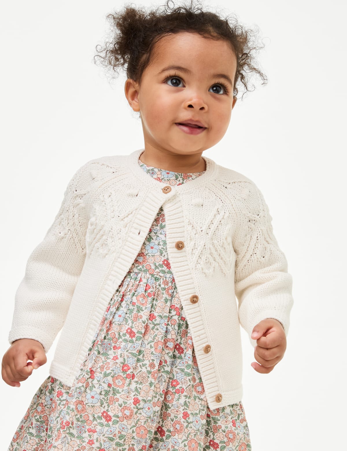 

Marks & Spencer Pure Cotton Patterned Cardigan (0-3 Yrs) (GIRLS, CREAM, 12-18)