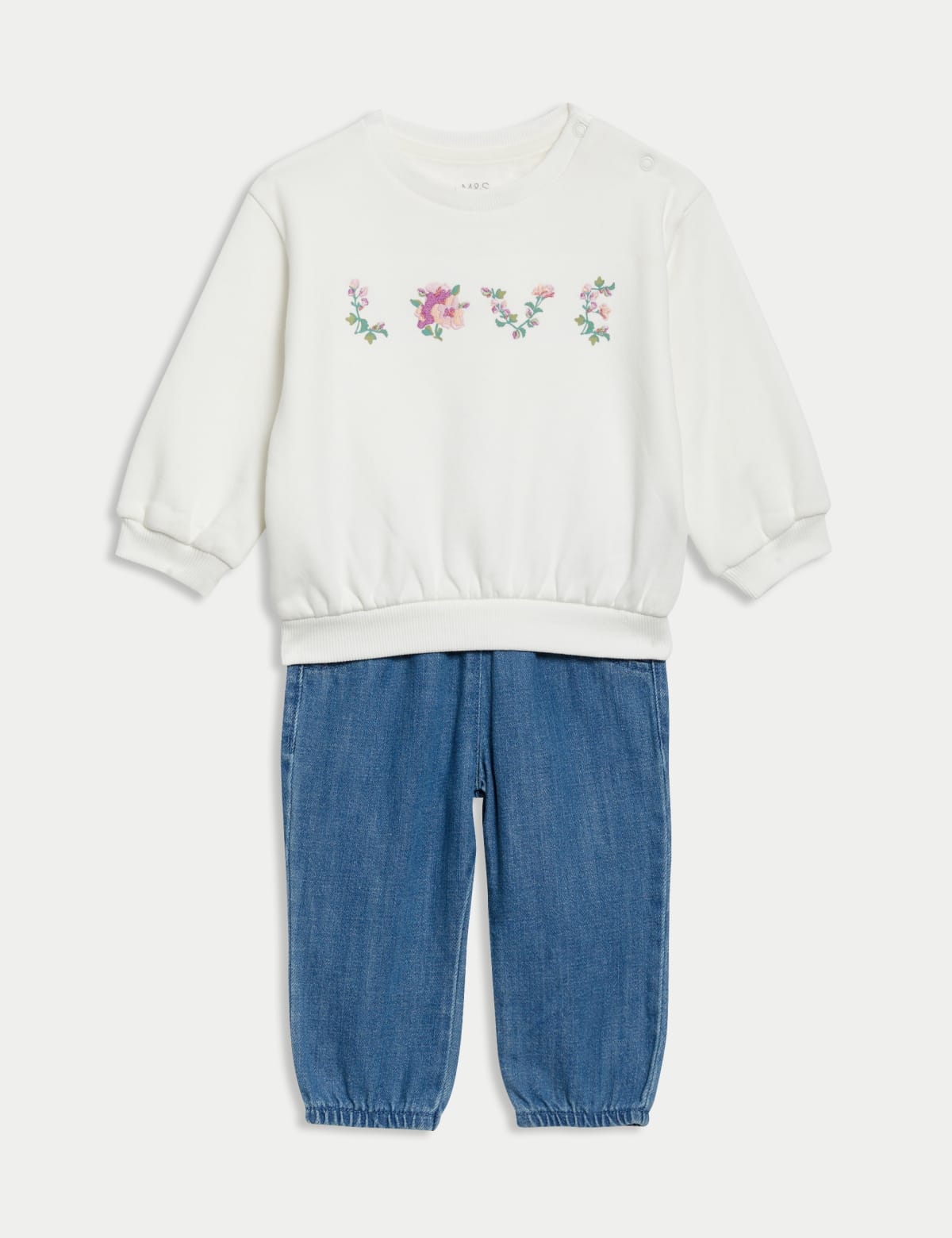 

Marks & Spencer 2pc Cotton Rich Love Slogan Outfit (0-3 Yrs) (GIRLS, ECRU MIX, 0-3 M)