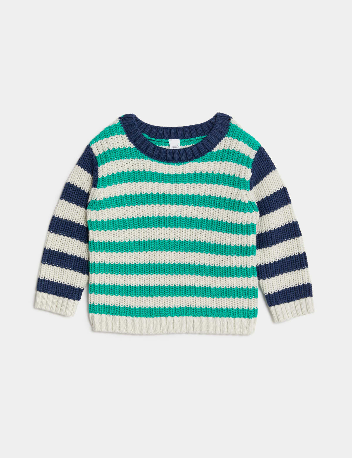 

Marks & Spencer Pure Cotton Striped Jumper (0-3 Yrs) (BOYS, SPEARMINT, 3-6 M)