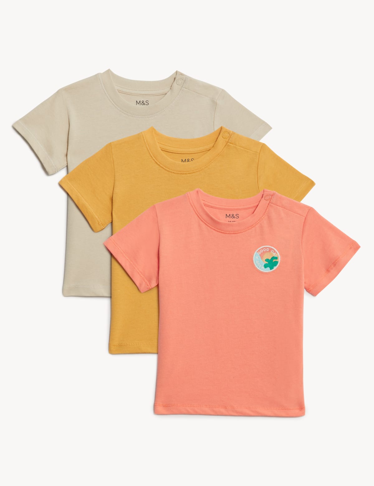 

Marks & Spencer 3pk Pure Cotton T-Shirts (BOYS, APRICOT, 12-18)