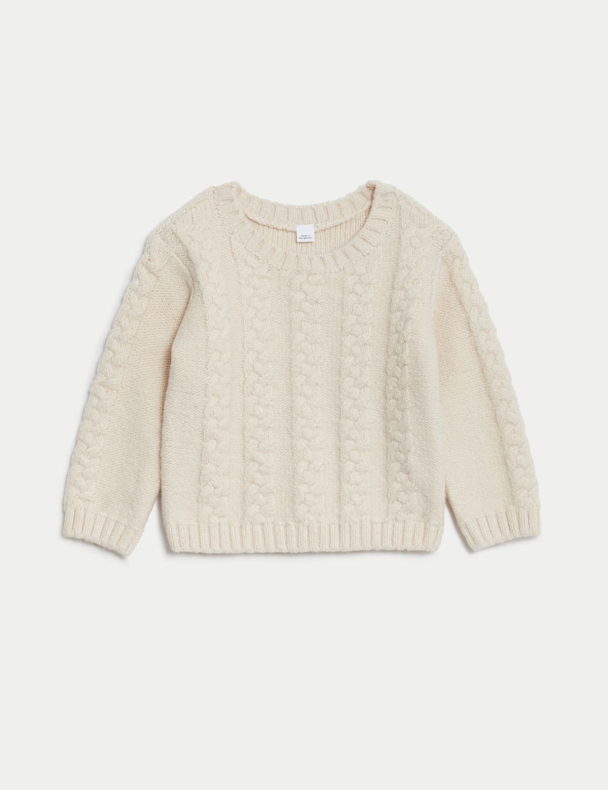 

Marks & Spencer Cotton Rich Cable Knit Jumper (0-3 Yrs) (BOYS, CALICO, 0-3 M)