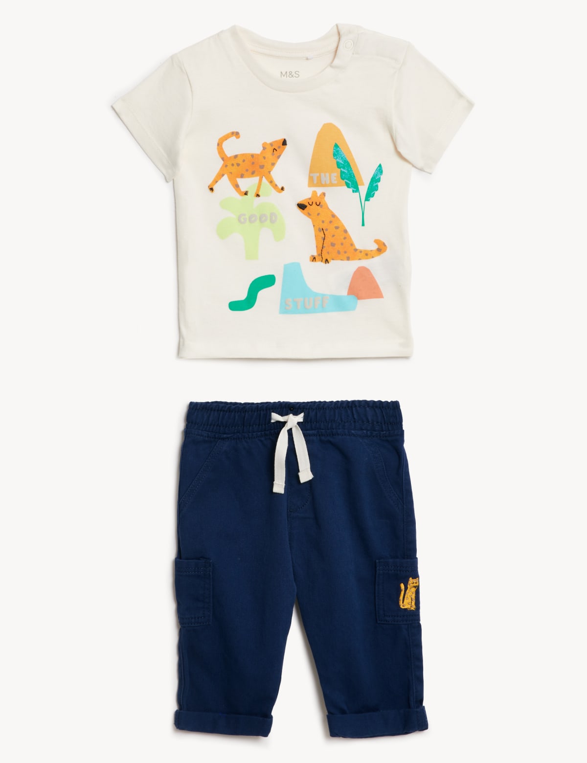 

Marks & Spencer 2pc Pure Cotton Animal Outfit (BOYS, MULTI, 3-6 M)