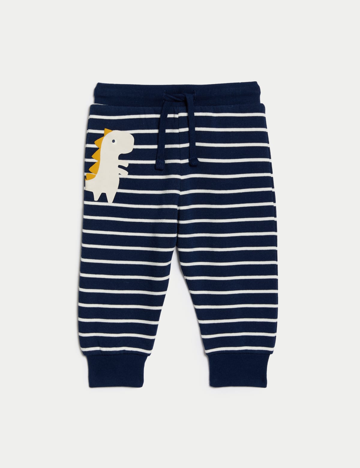 

Marks & Spencer Cotton Rich Striped Dinosaur Joggers (0-3 Yrs) (BOYS, NAVY MIX, 3-6 M)