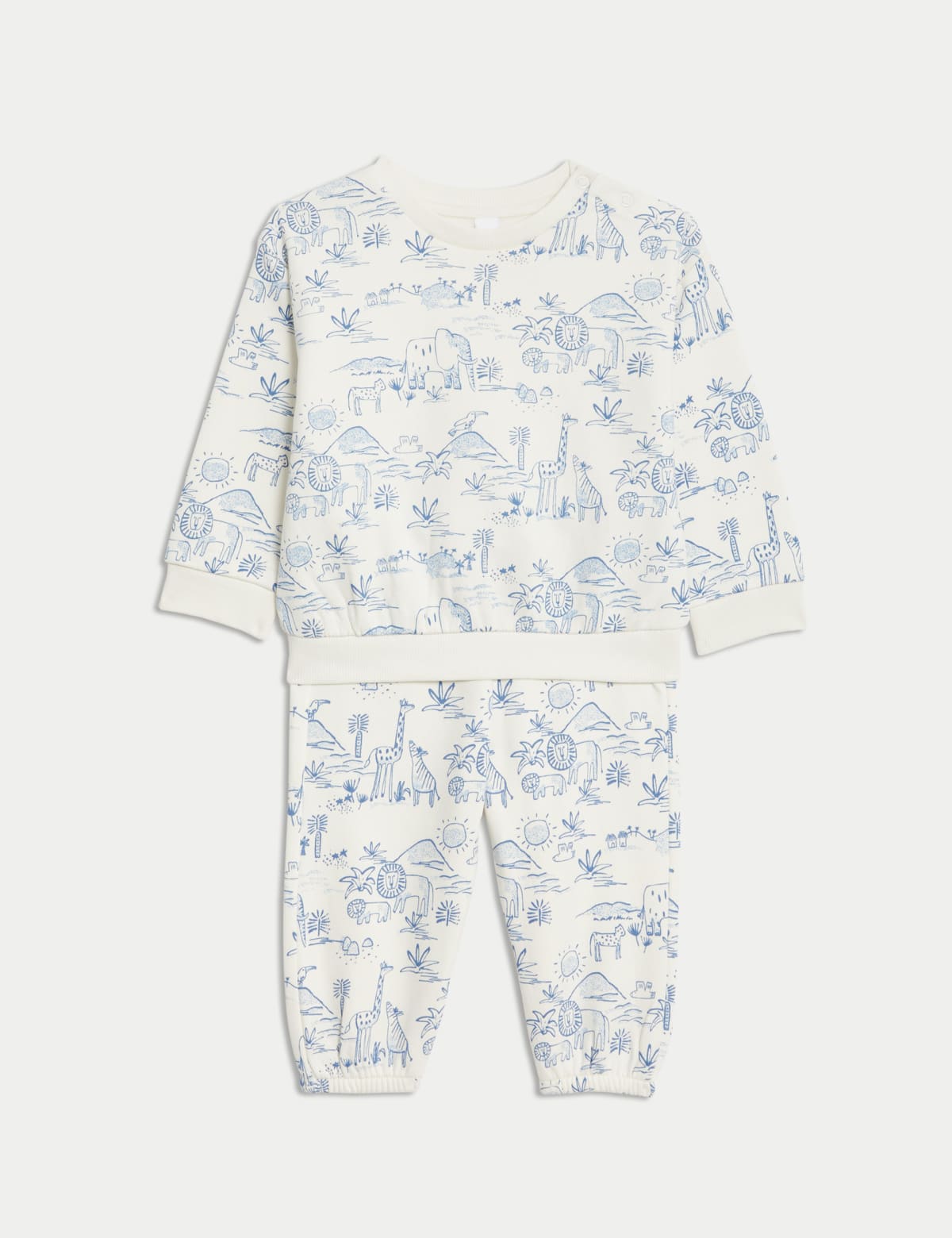 

Marks & Spencer 2pc Cotton Rich Safari Print Outfit (0-3 Yrs) (BOYS, CREAM MIX, 12-18)