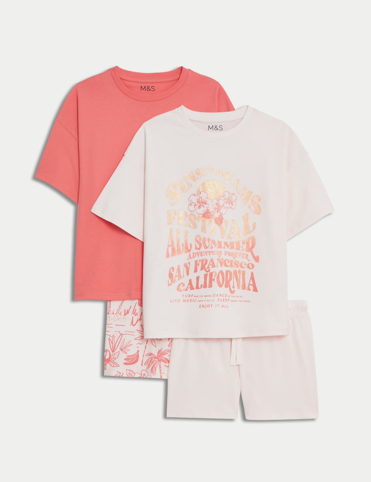 

Marks & Spencer 2pk Pure Cotton Printed Pyjama Sets (6-16 Yrs) (GIRLS, PINK MIX, 9-10Y)