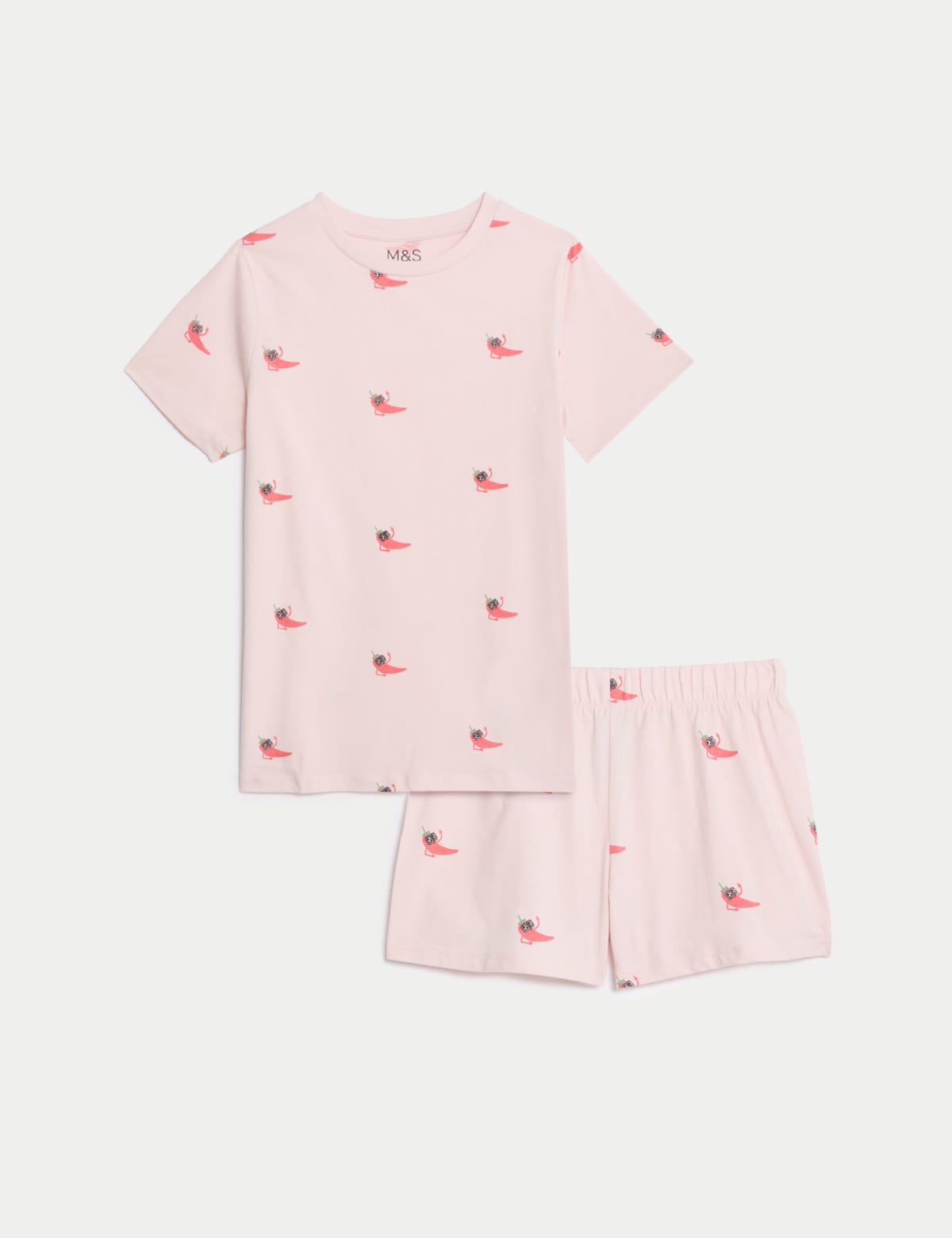 

Marks & Spencer Pure Cotton Chilli Print Short Pyjamas (7-14 Yrs) (GIRLS, PINK MIX, 9-10Y)