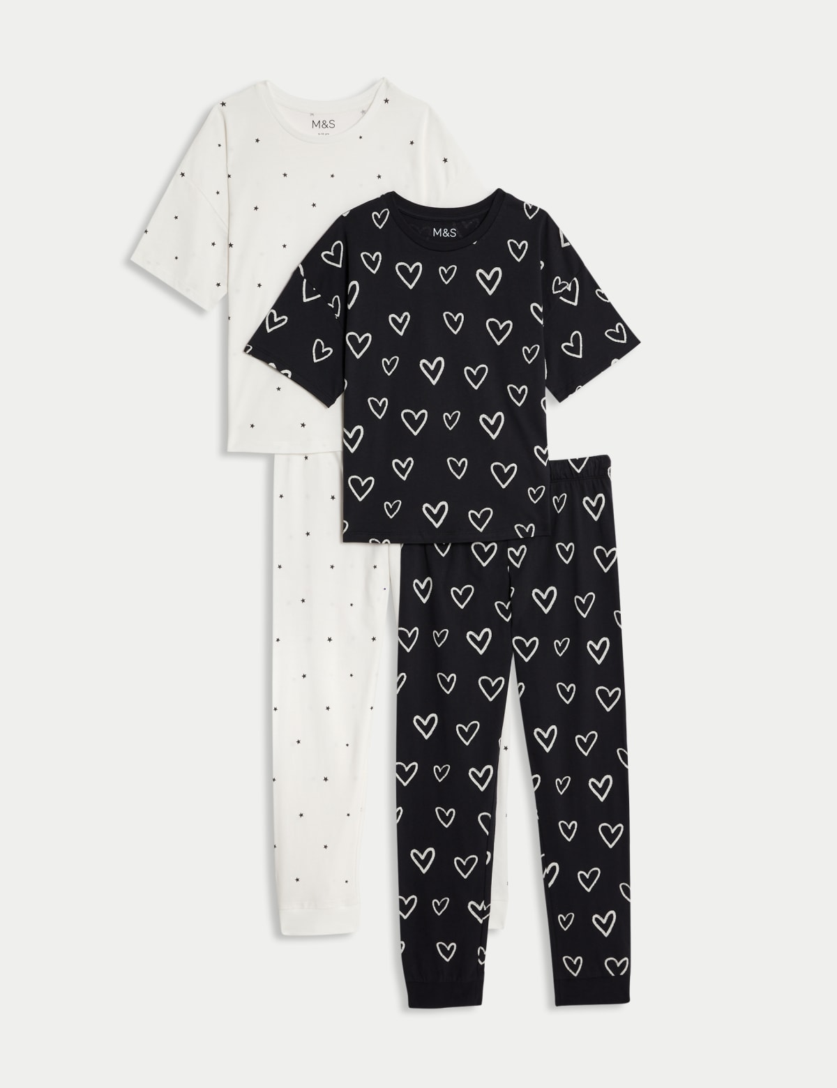 

Marks & Spencer 2pk Pure Cotton Heart & Star Pyjama Sets (12 Mths - 16 Yrs) (GIRLS, CARBON, 9-10Y)