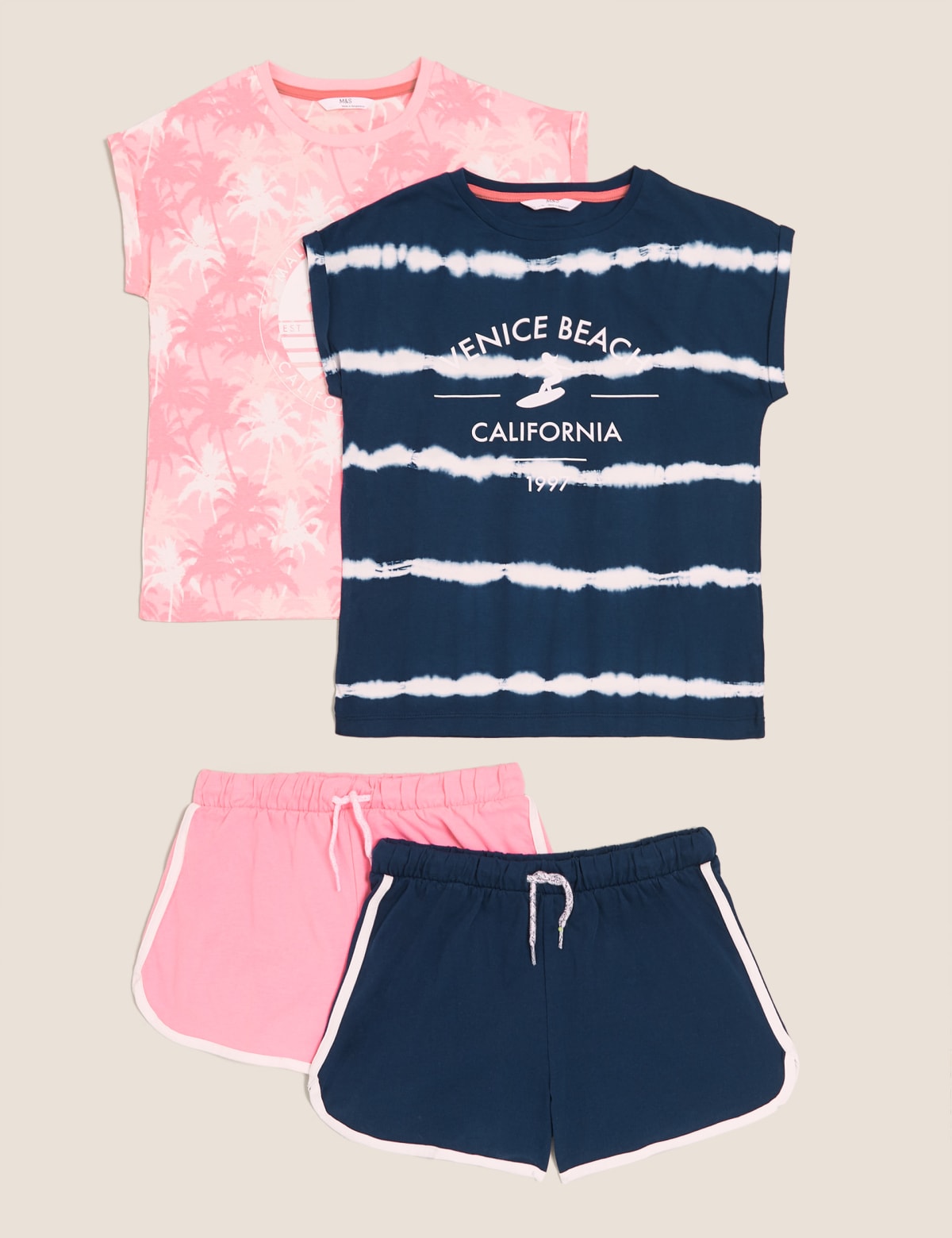

Marks & Spencer 2pk Pure Cotton Tie Dye Short Pyjama Sets (GIRLS, MULTI, 7-8 Y)