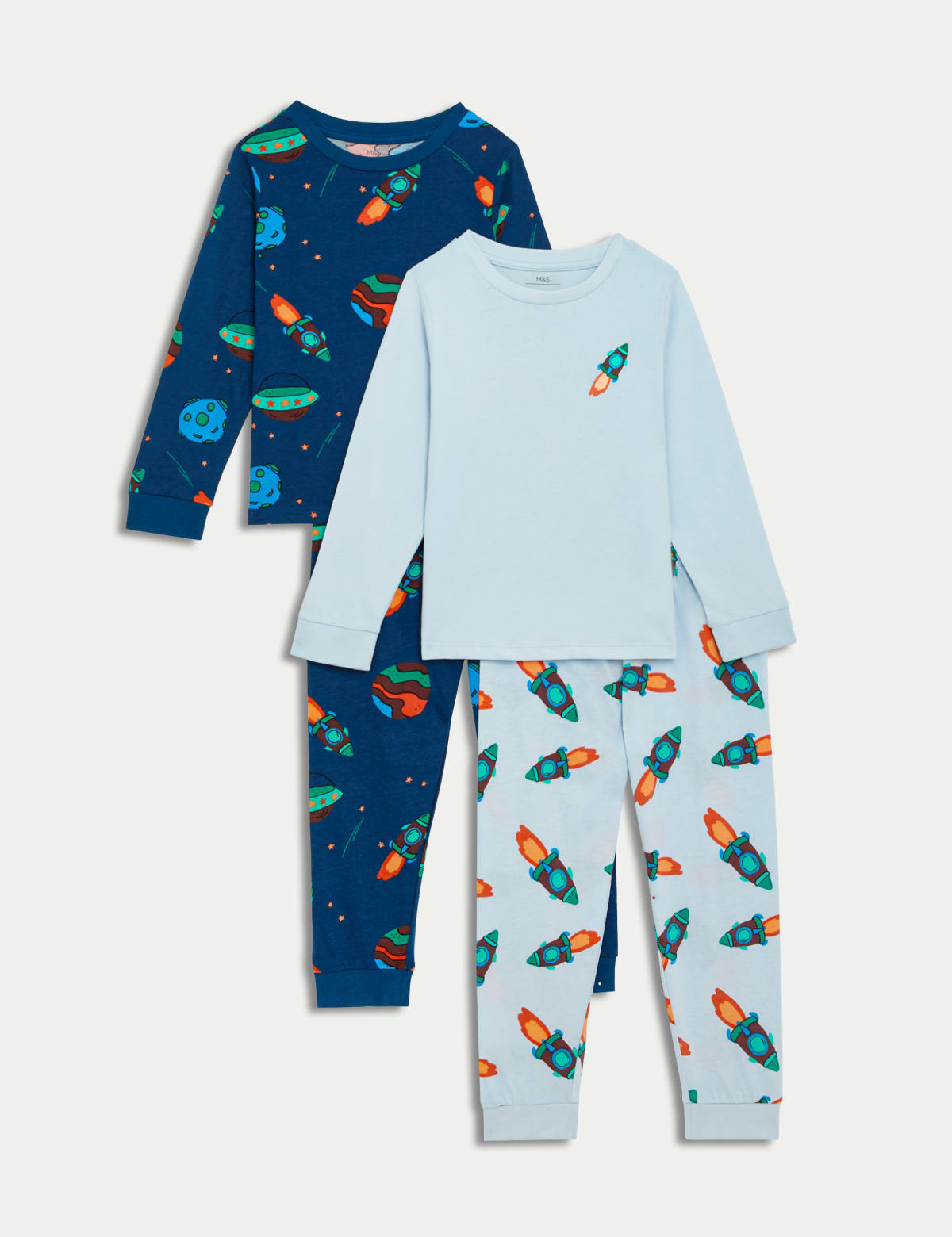 

Marks & Spencer 2pk Pure Cotton Rocket Pyjama Sets (1-8 Yrs) (BOYS, BLUE MIX, 5-6 Y)