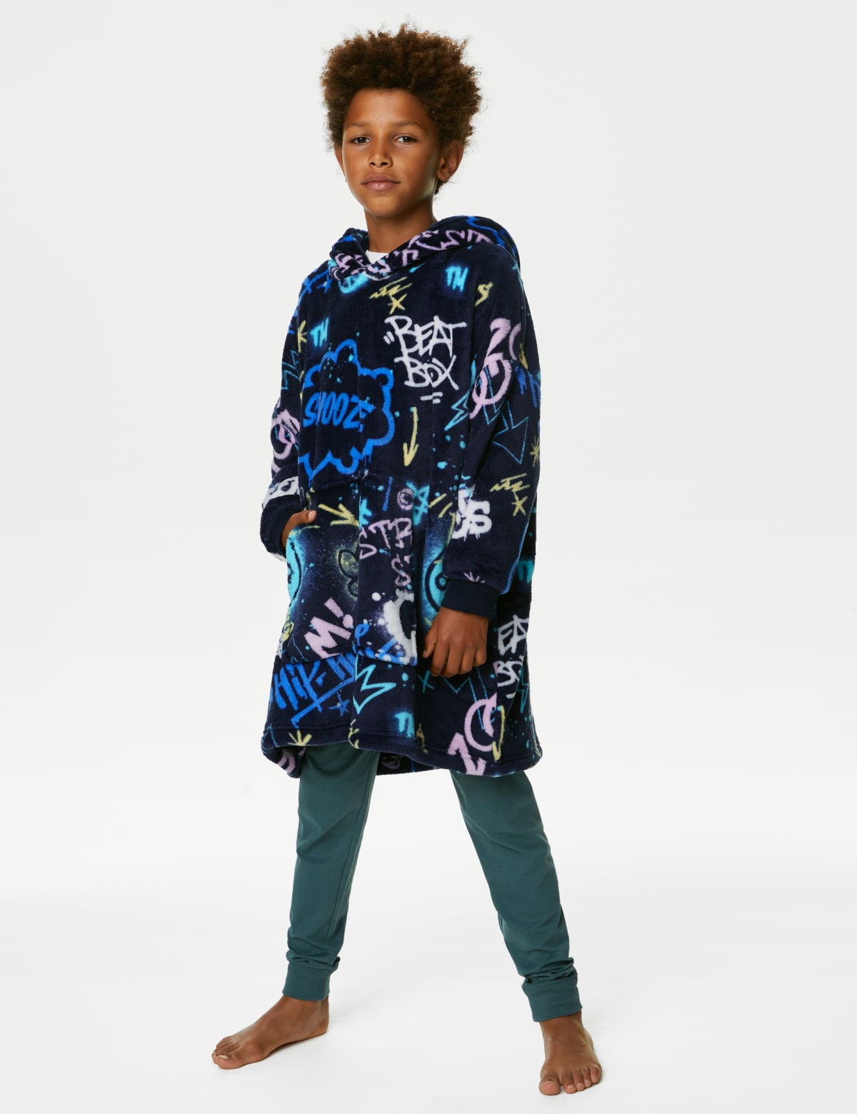 

Marks & Spencer Fleece Graffiti Oversized Hoodie (7-16 Yrs) (UNISEX, NAVY MIX, 7-8 Y)