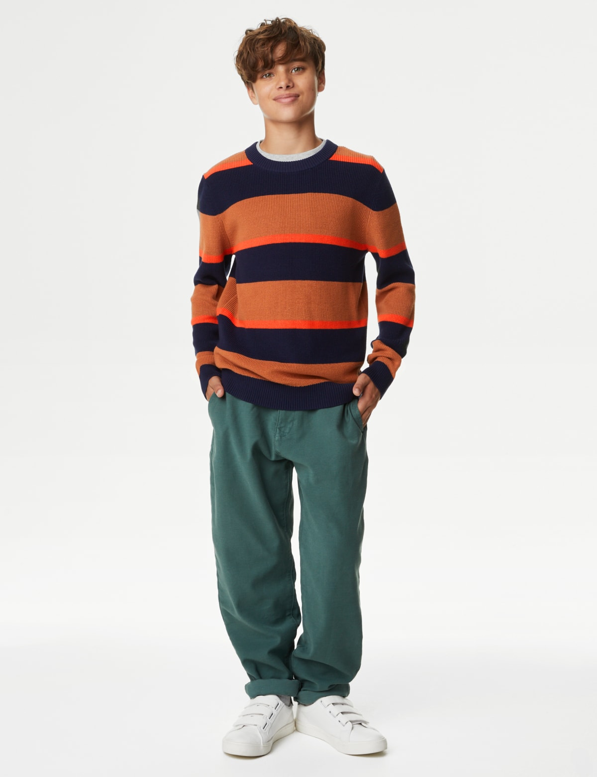 

Marks & Spencer Pure Cotton Striped Knitted Jumper (6-16 Yrs) (BOYS, SPICE MIX, 6-7 Y)