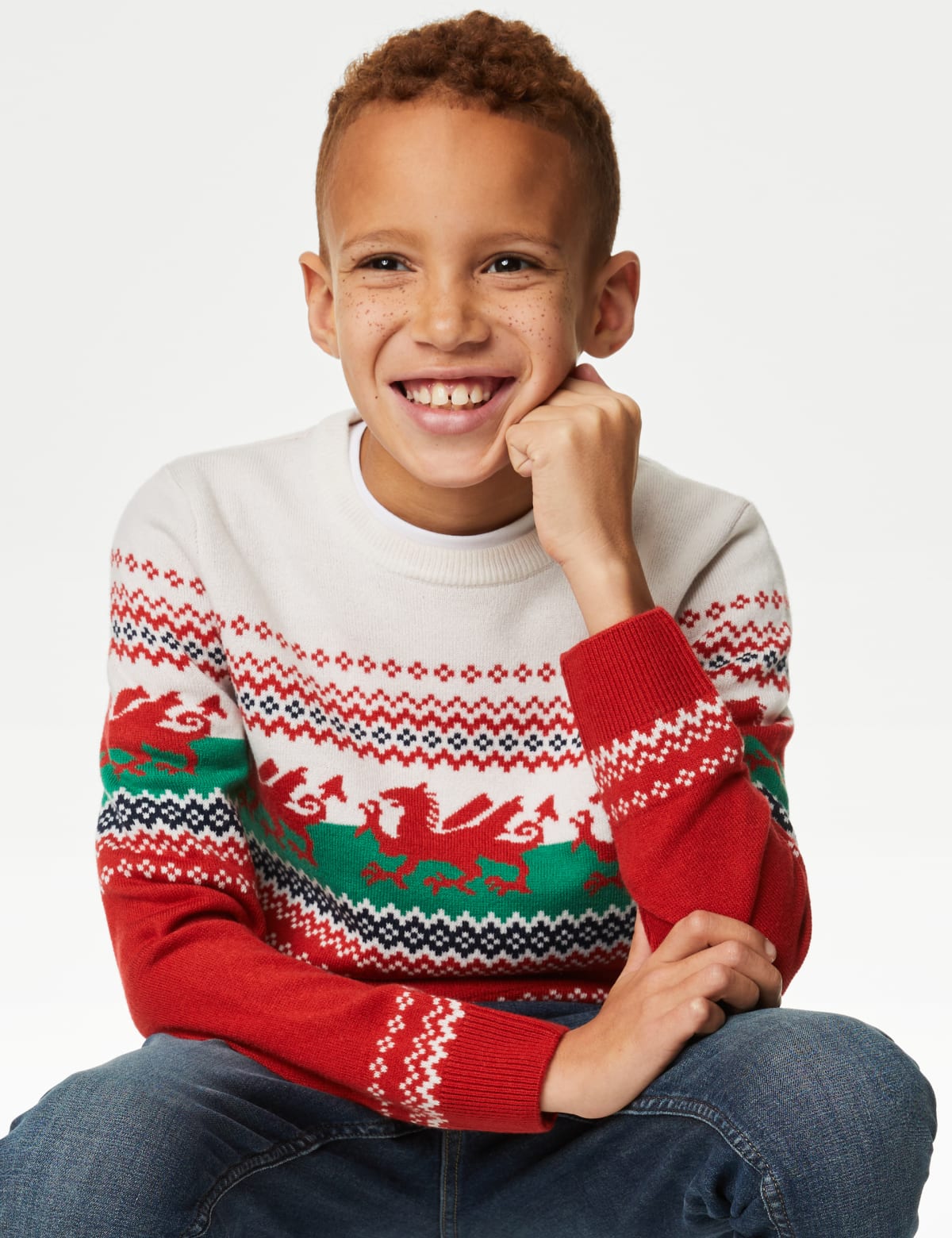 

Marks & Spencer Mini Me Wales Christmas Jumper (6-16 Yrs) (BOYS, MULTI, 7-8 Y)