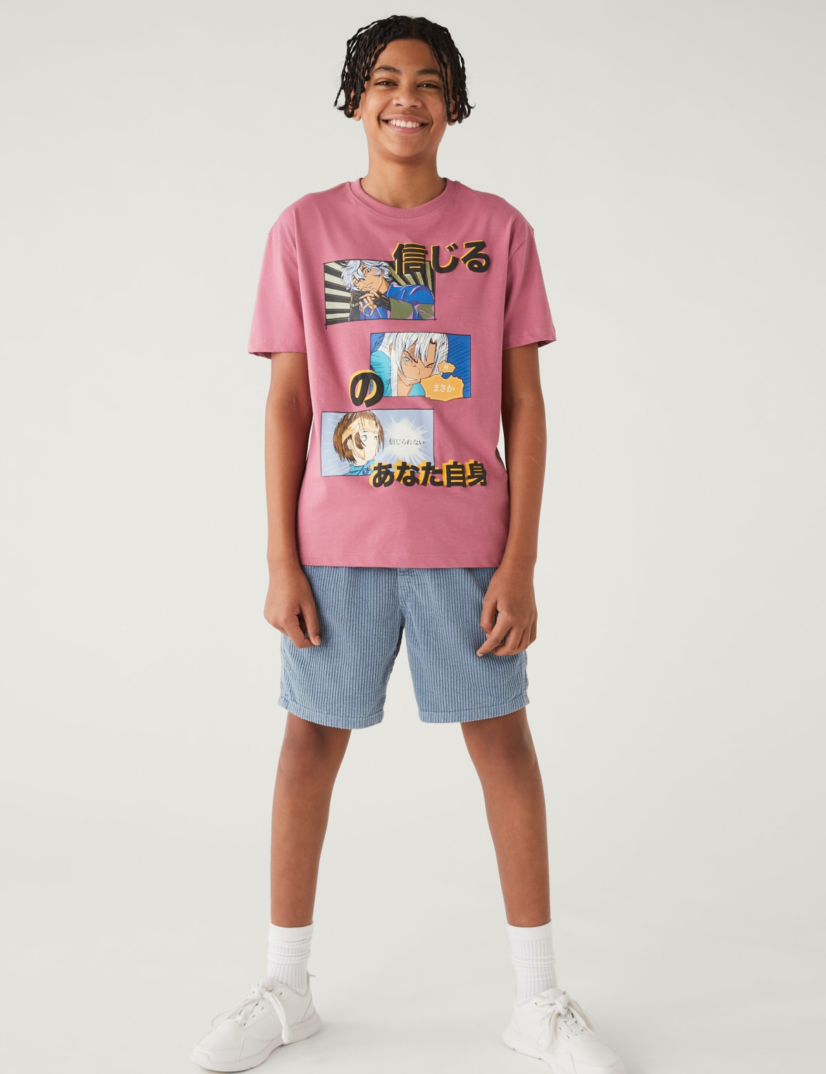 

Marks & Spencer Pure Cotton Anime T-Shirt (BOYS, RASPBERRY MIX, 11-12)