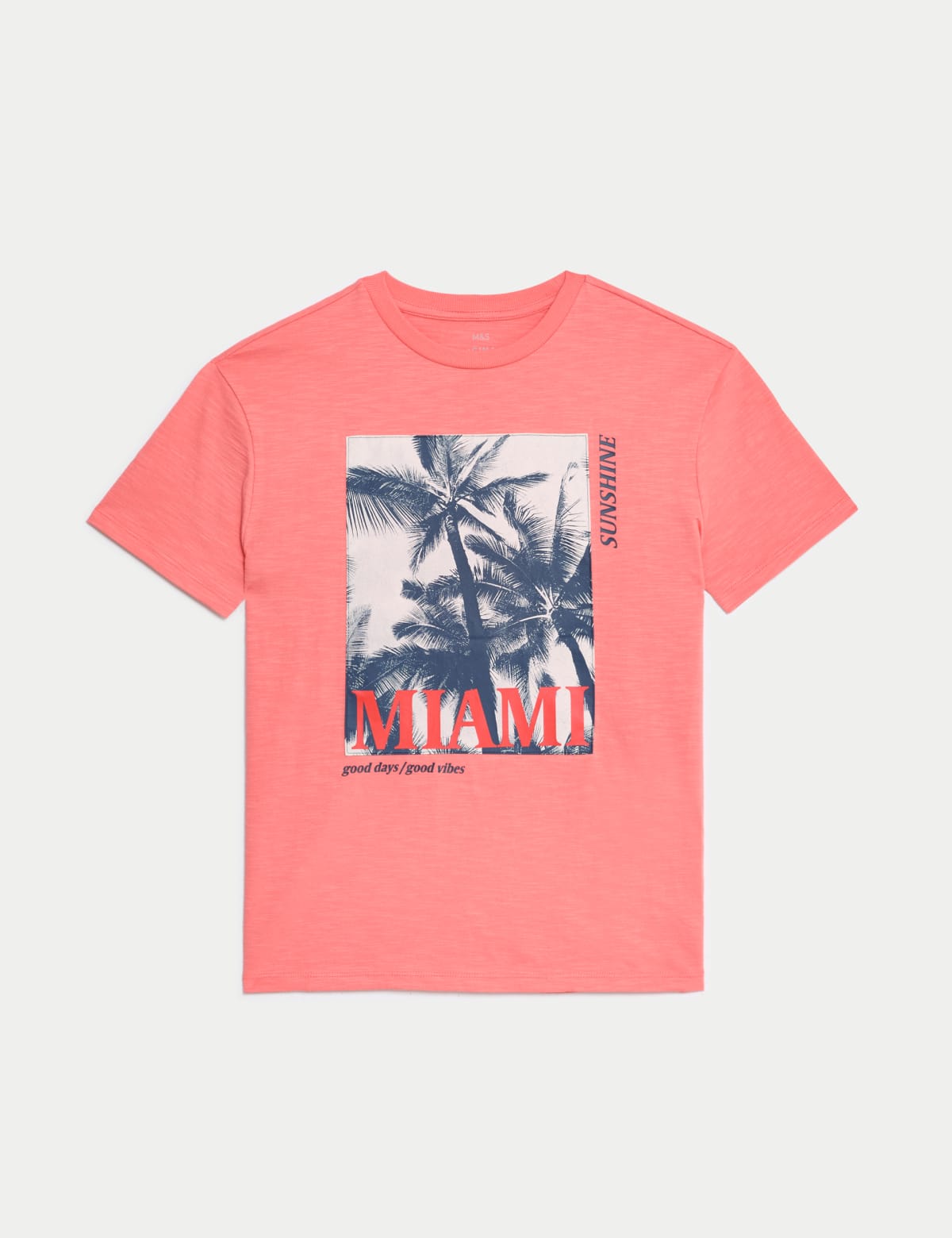 

Marks & Spencer Pure Cotton Miami T-shirt (6-16 Yrs) (BOYS, CORAL, 7-8 Y)