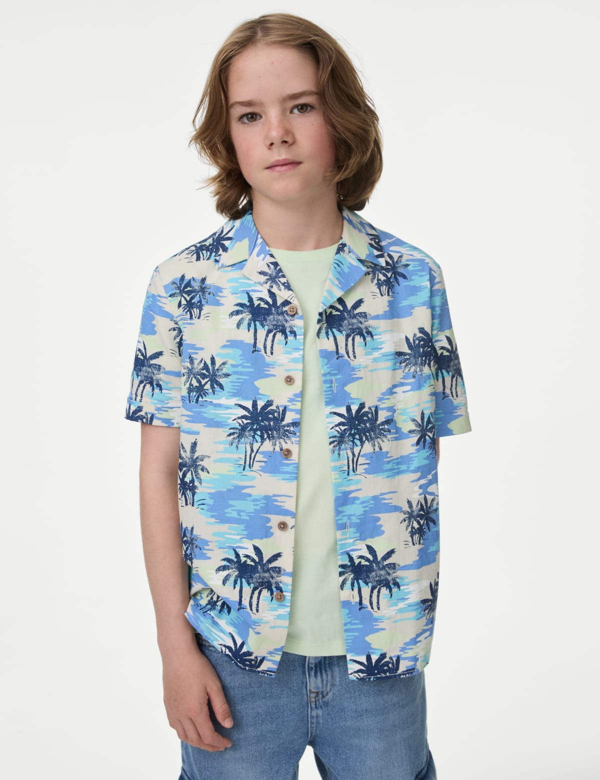 

Marks & Spencer 2pc Pure Cotton Palm Print Shirt & T-Shirt Set (6-16 Yrs) (BOYS, BLUE MIX, 11-12)