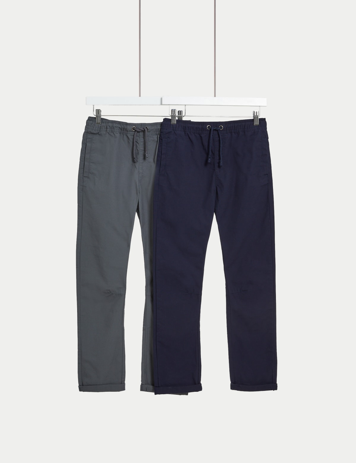 

Marks & Spencer 2pk Pure Cotton Ripstop Trousers (6-16 Yrs) (BOYS, MULTI, 11-12)