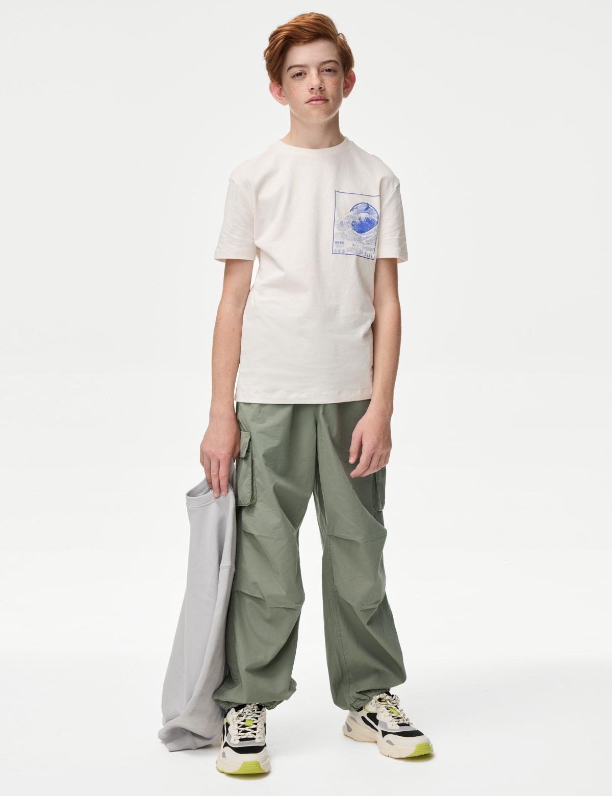 

Marks & Spencer Pure Cotton Parachute Trousers (6-16 Yrs) (BOYS, SAGE GREEN, 13-14)