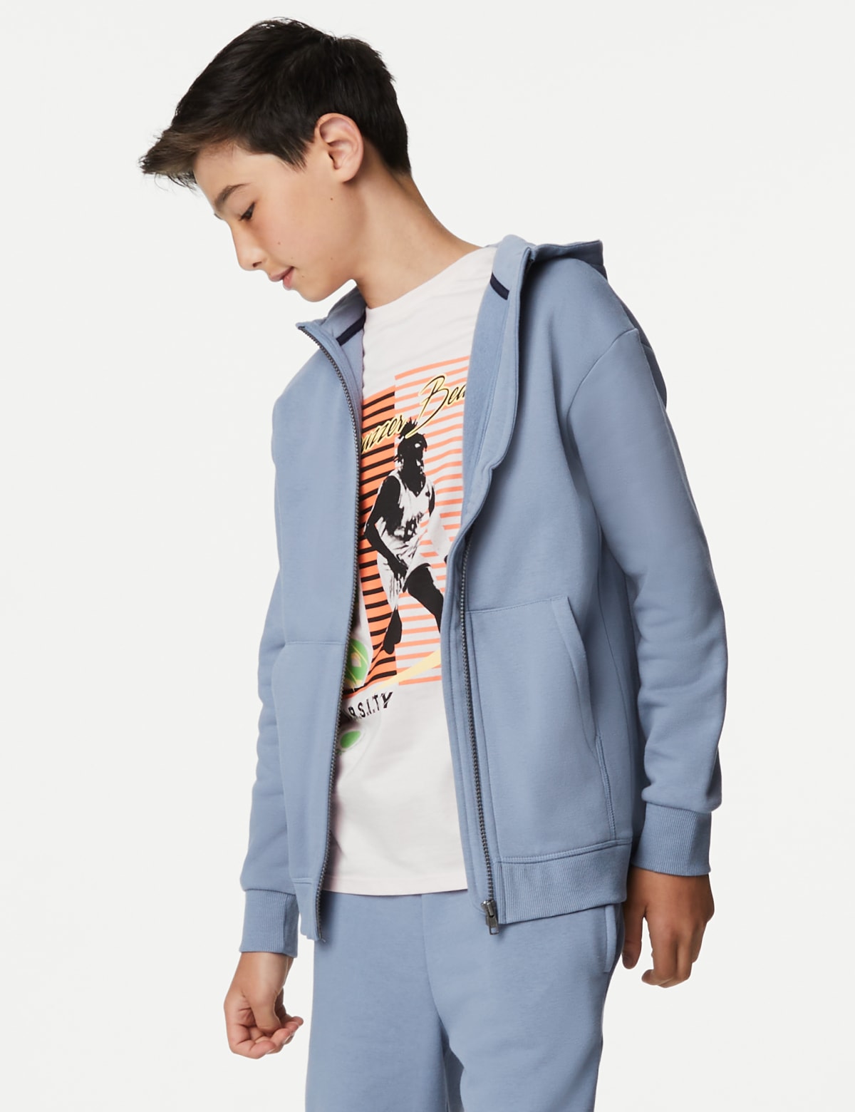 

Marks & Spencer Cotton Rich Plain Zip Hoodie (6-16 Yrs) (BOYS, MEDIUM BLUE, 6-7 Y)